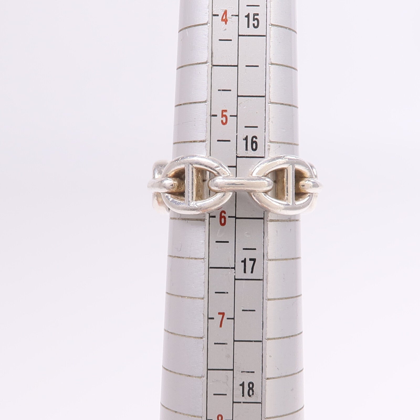 HERMES 925純銀Chaine d'ancre Enchainee Ring戒指US#5.25