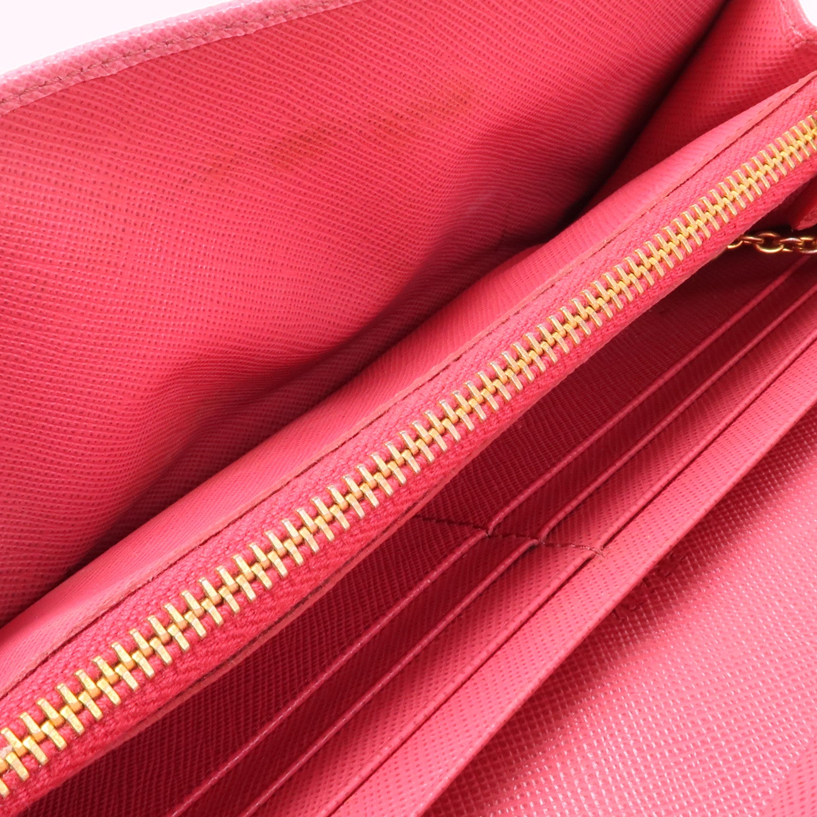 PRADA GHW Long Button Wallet 1M1132 Saffiano Leather Pink