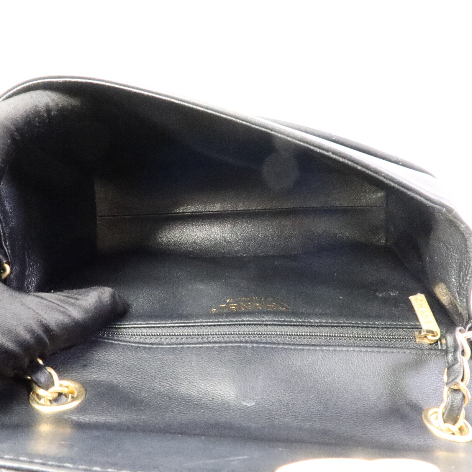 CHANEL 牛皮皮革Top Handle Flap鏈帶手挽肩背兩用袋