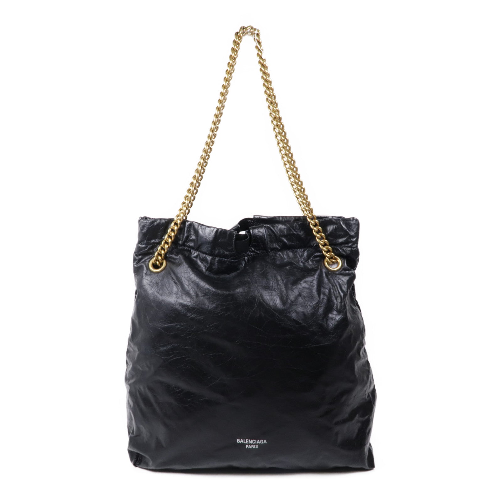 BALENCIAGA 牛皮皮革Crush Tote金扣鏈帶肩背袋