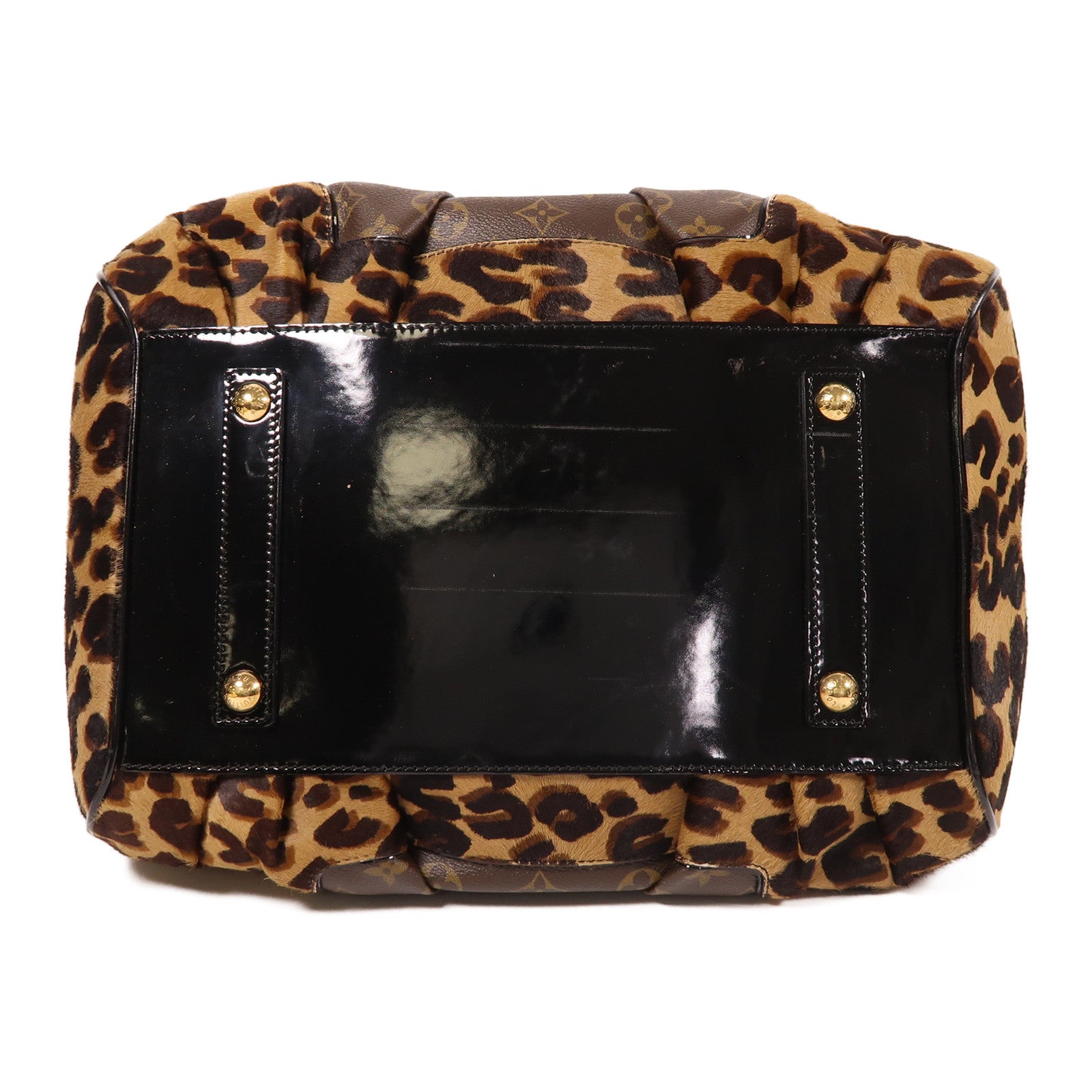 LOUIS VUITTON 【激減優惠】Monogram/蛇皮皮革/馬毛Leopard Steven金扣手挽肩背兩用袋