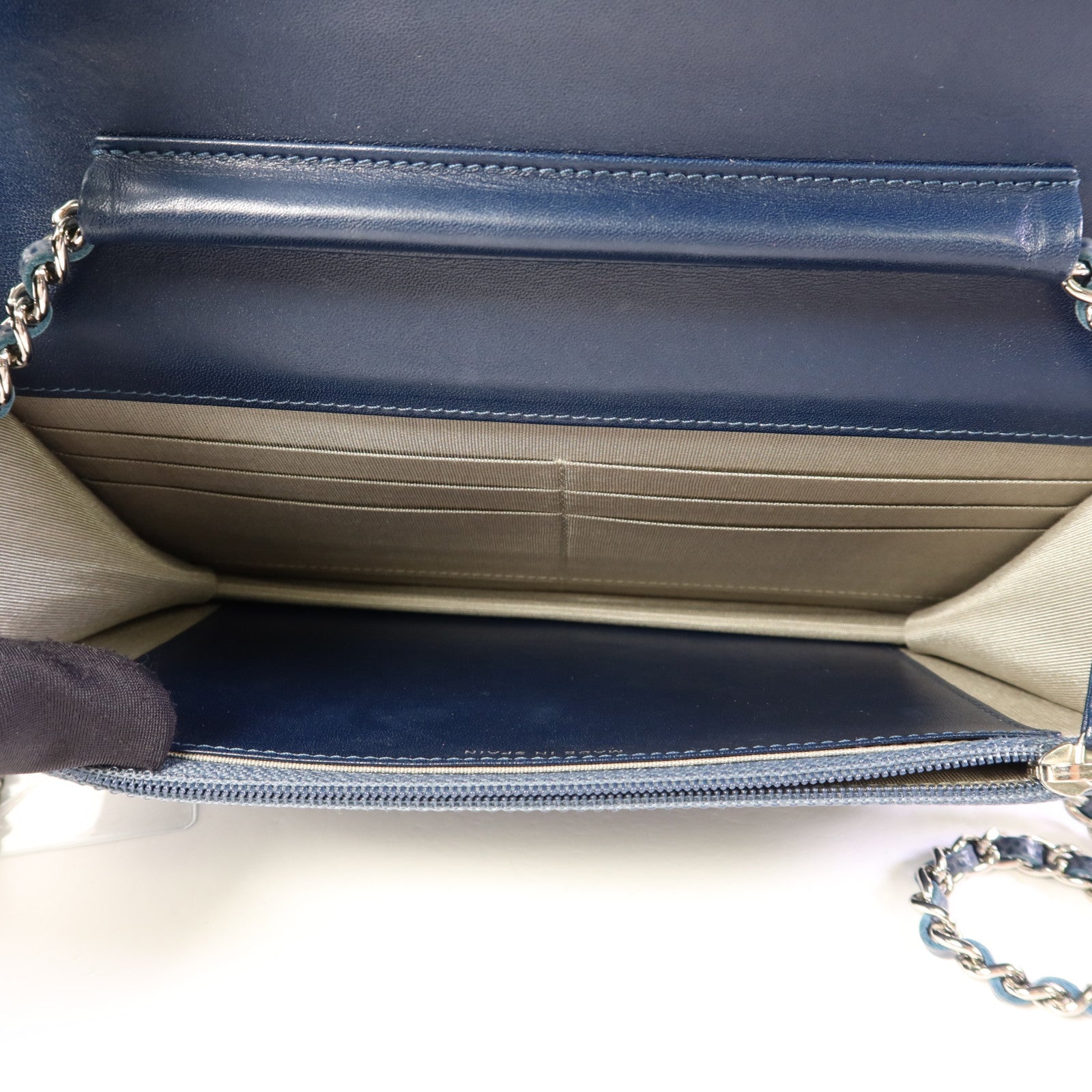 CHANEL 牛皮皮革WOC Wallet On Chain銀扣鏈帶肩背袋