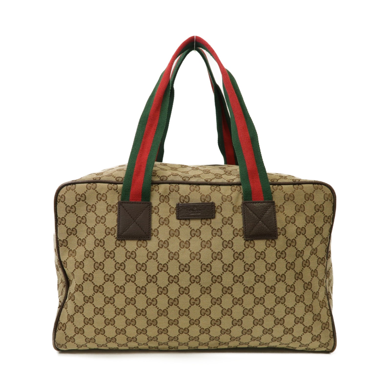 GUCCI 帆布Boston Bag波士顿包棕色
