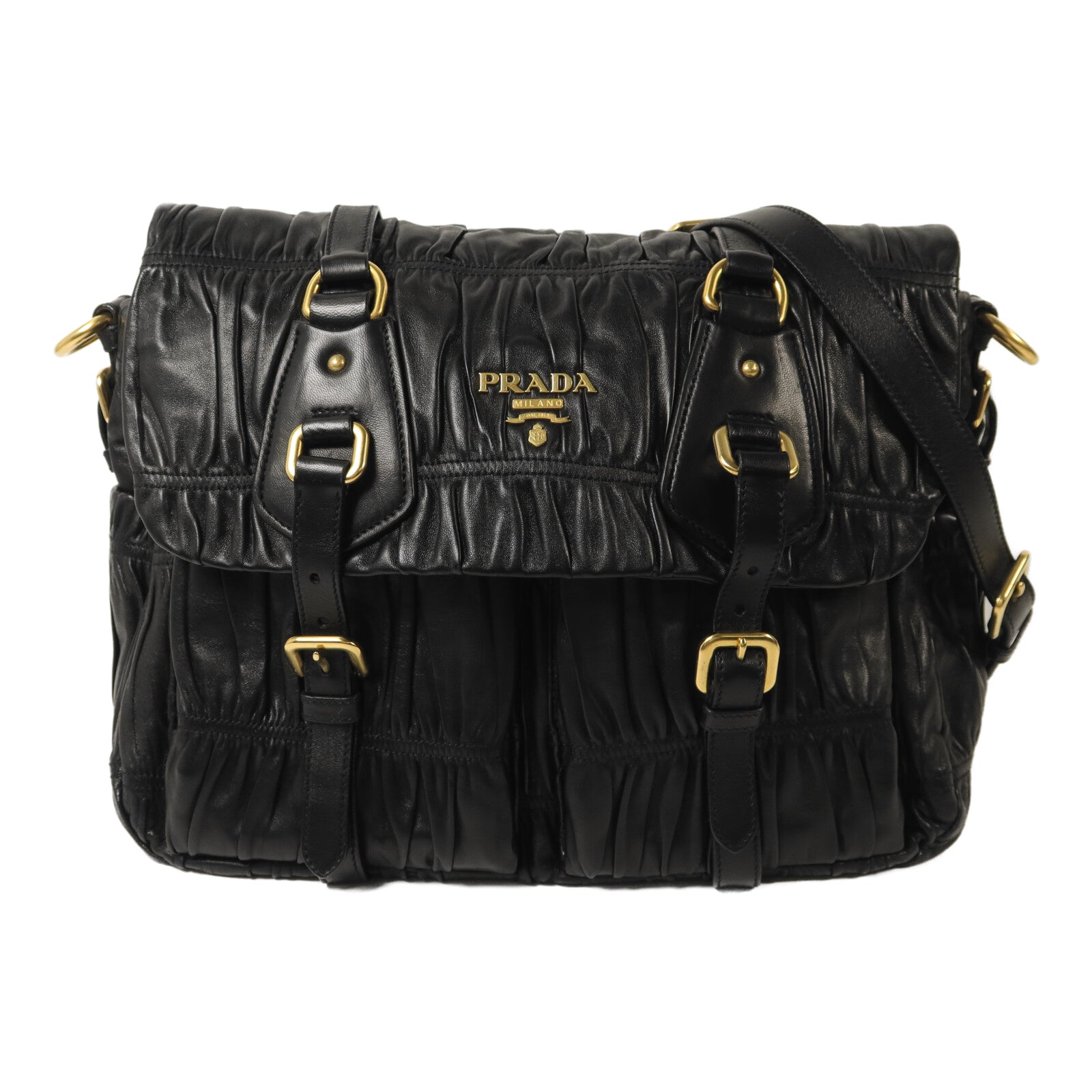 PRADA 牛皮皮革Gaufre Messenger Bag肩背袋
