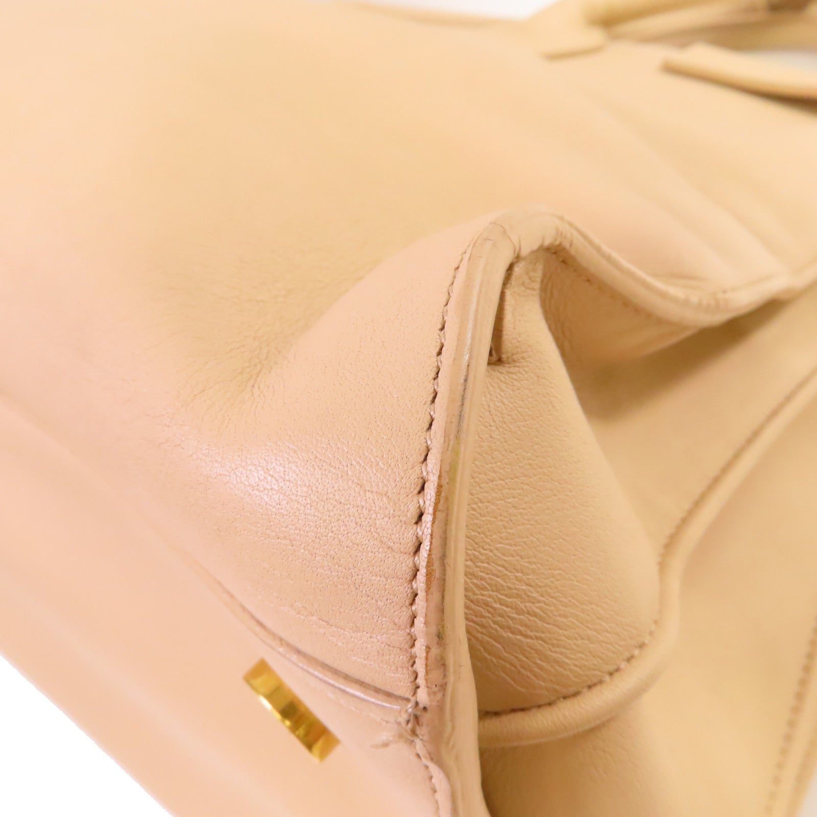 SAINT LAURENT 牛皮皮革Sac De Jour Large Shoulder Bag肩背袋杏色