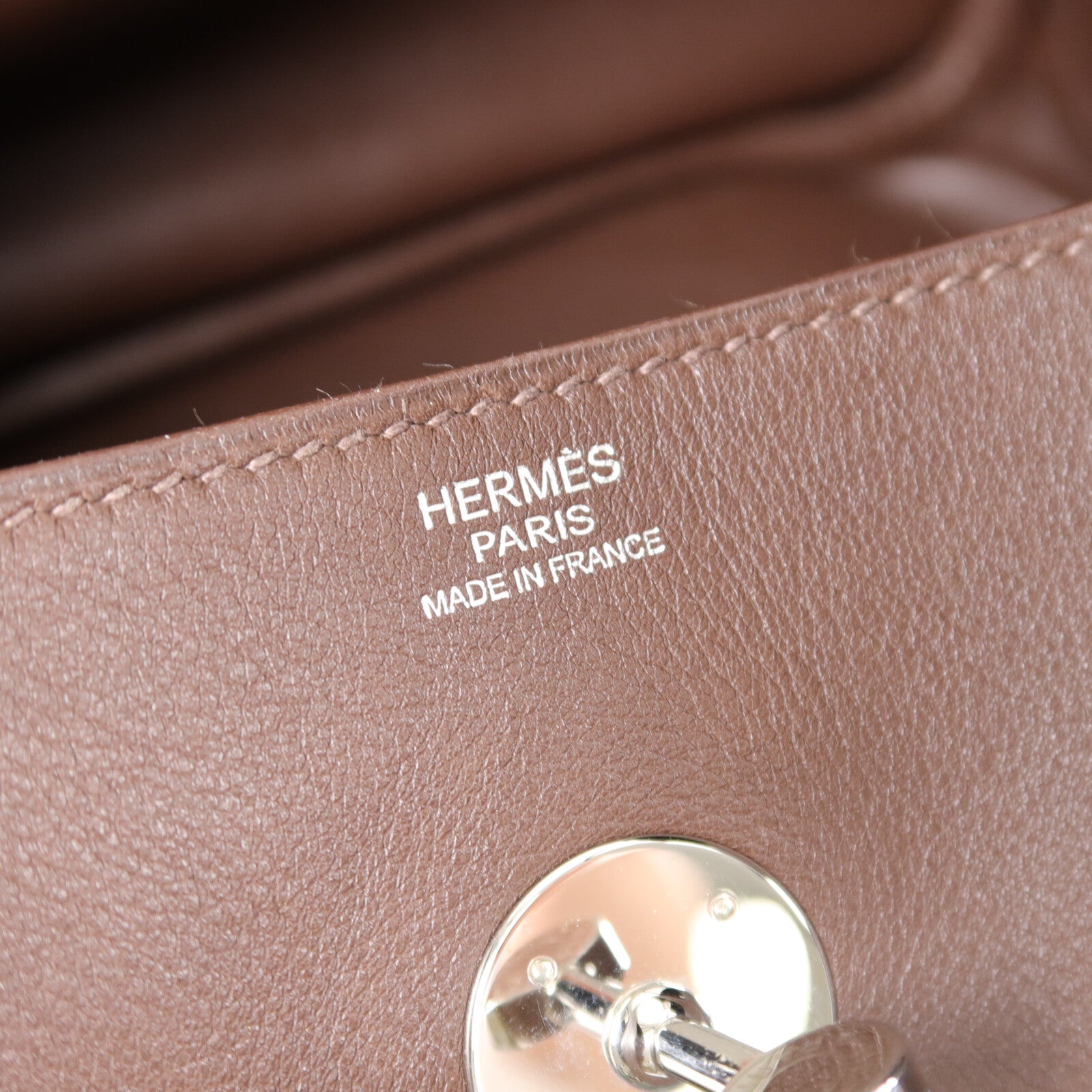 HERMES Veau Swift皮革Lindy 34手挽肩背兩用袋Chocolat