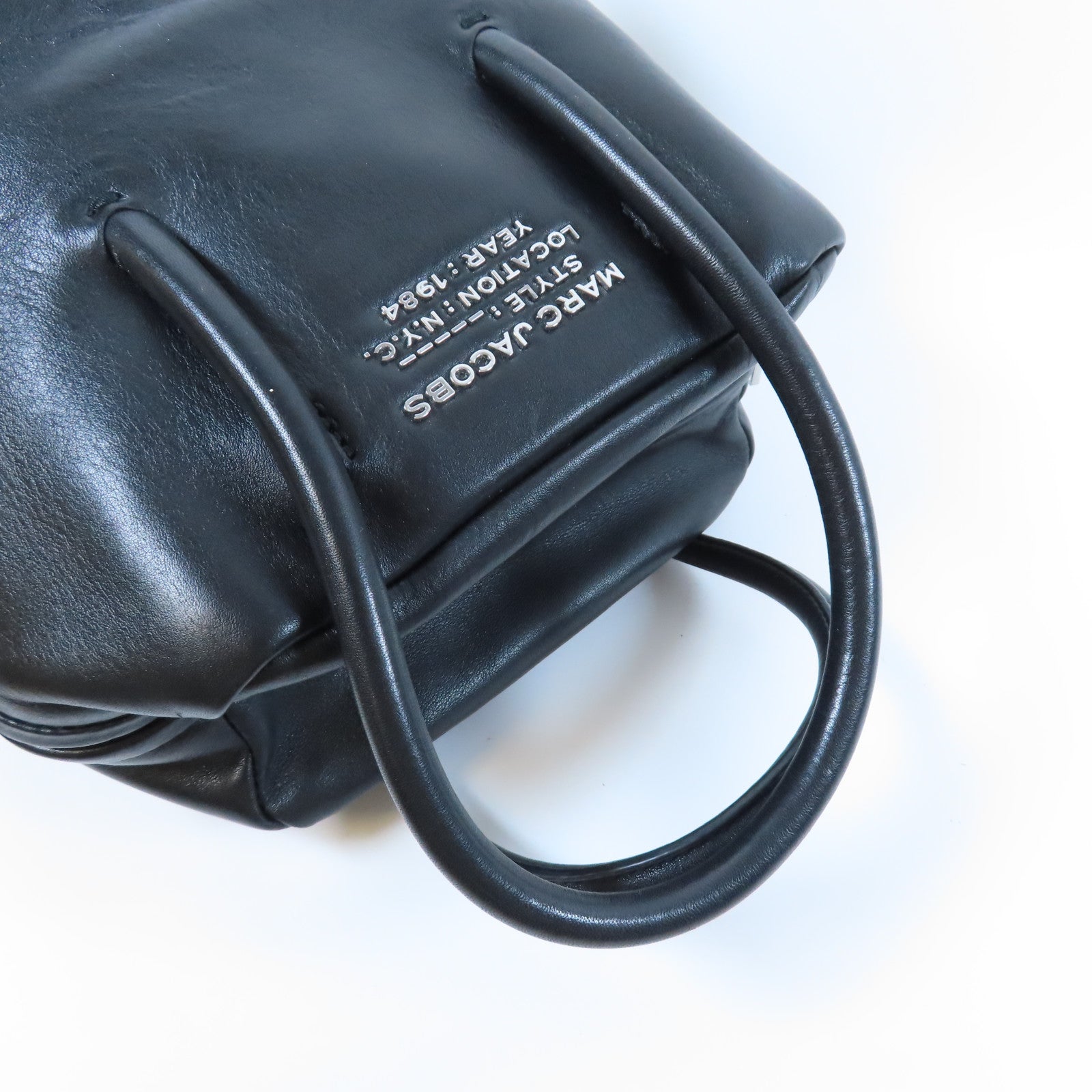 MARC JACOBS 【激減優惠】牛皮皮革2 Way Shoulder Bag銀扣手挽肩背兩用袋黑色