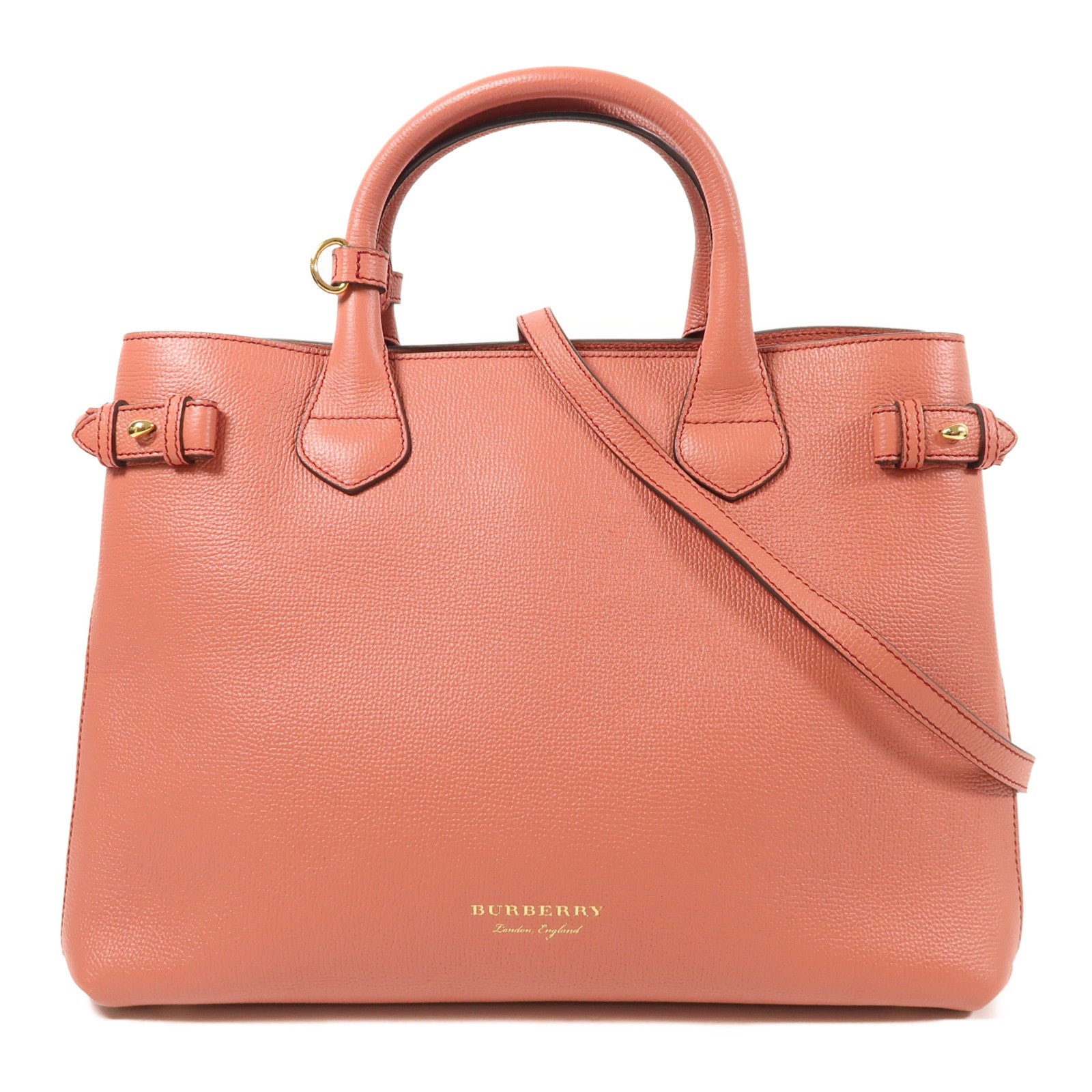 BURBERRY 牛皮皮革The Banner Bag金扣手挽肩背兩用袋