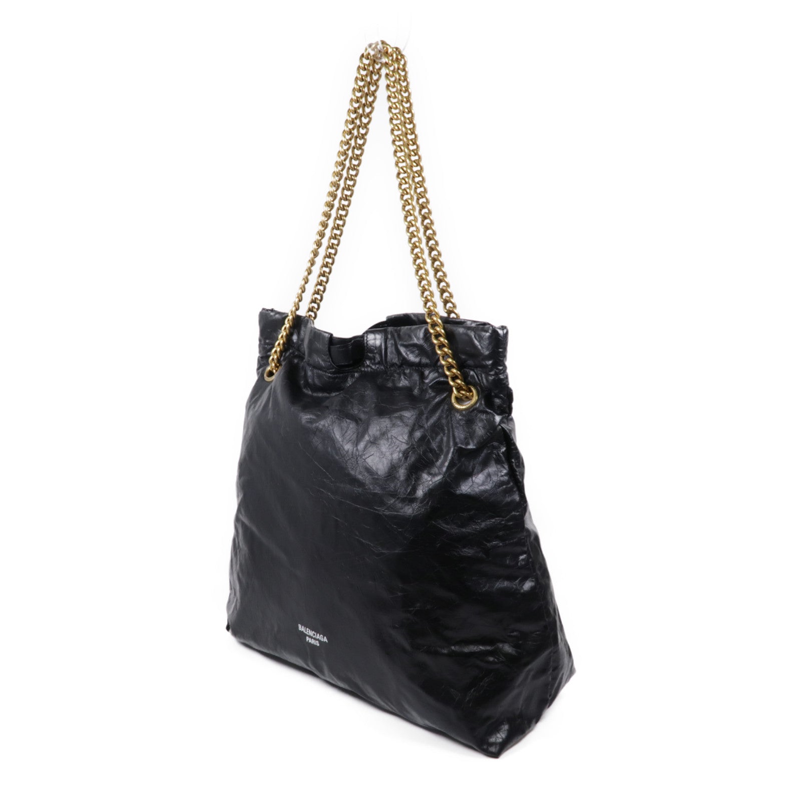 BALENCIAGA 牛皮皮革Crush Tote金扣鏈帶肩背袋
