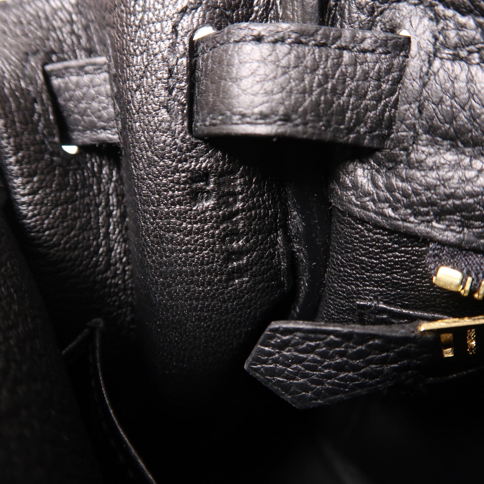 HERMES Togo皮革Kelly 25金扣手挽肩背兩用袋黑色