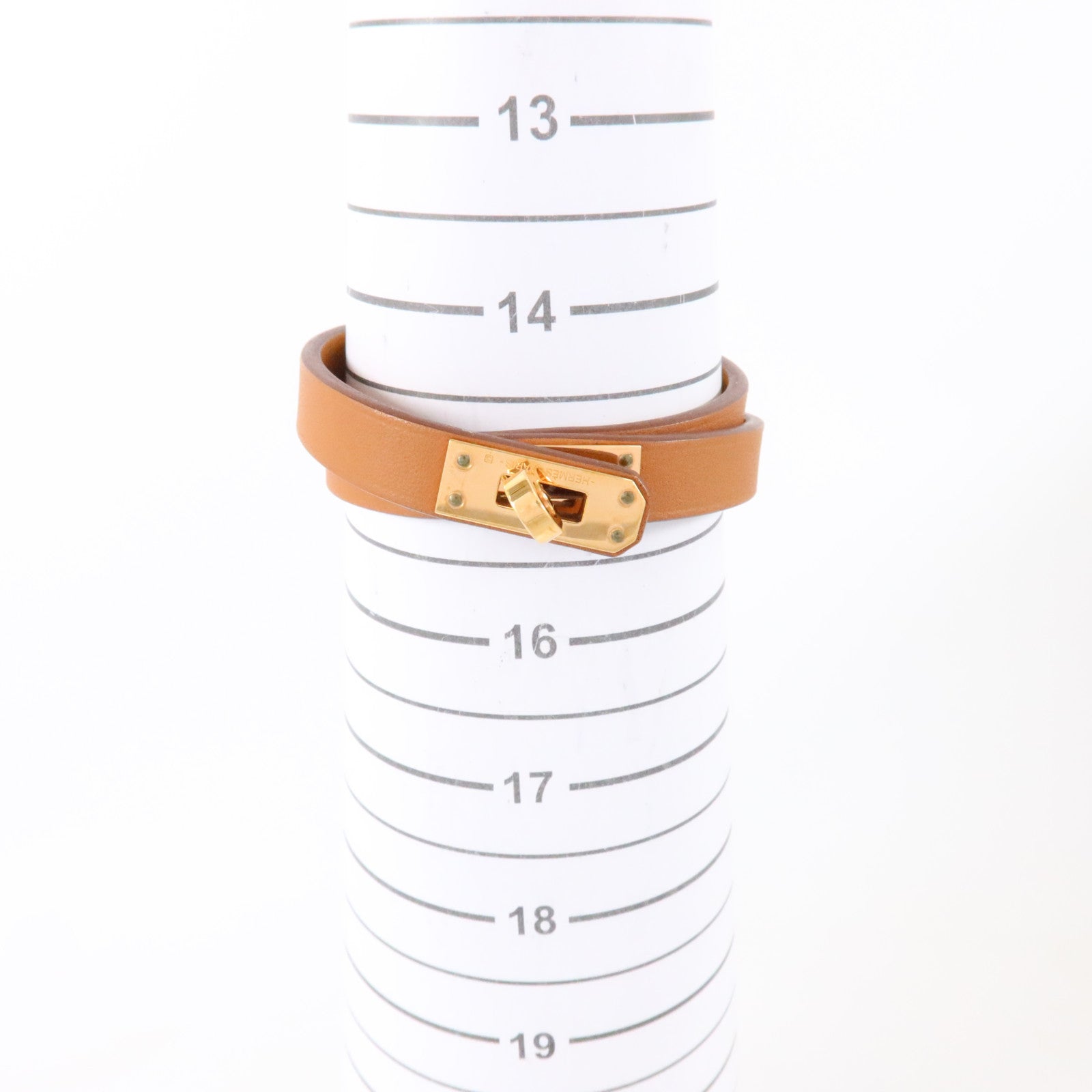 HERMES Swift皮革Mini Kelly Double Tour Bracelet金扣手鏈Gold