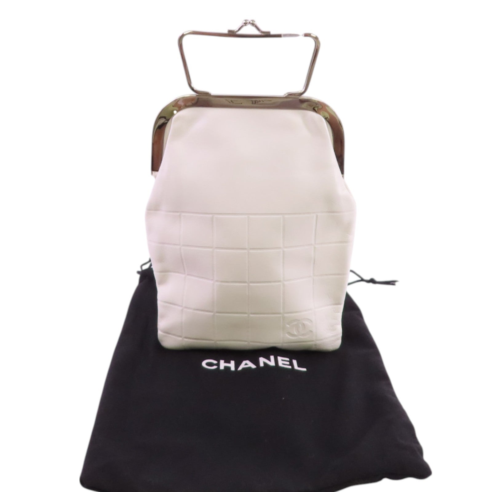 CHANEL 牛皮皮革Vintage Bag銀扣手挽袋