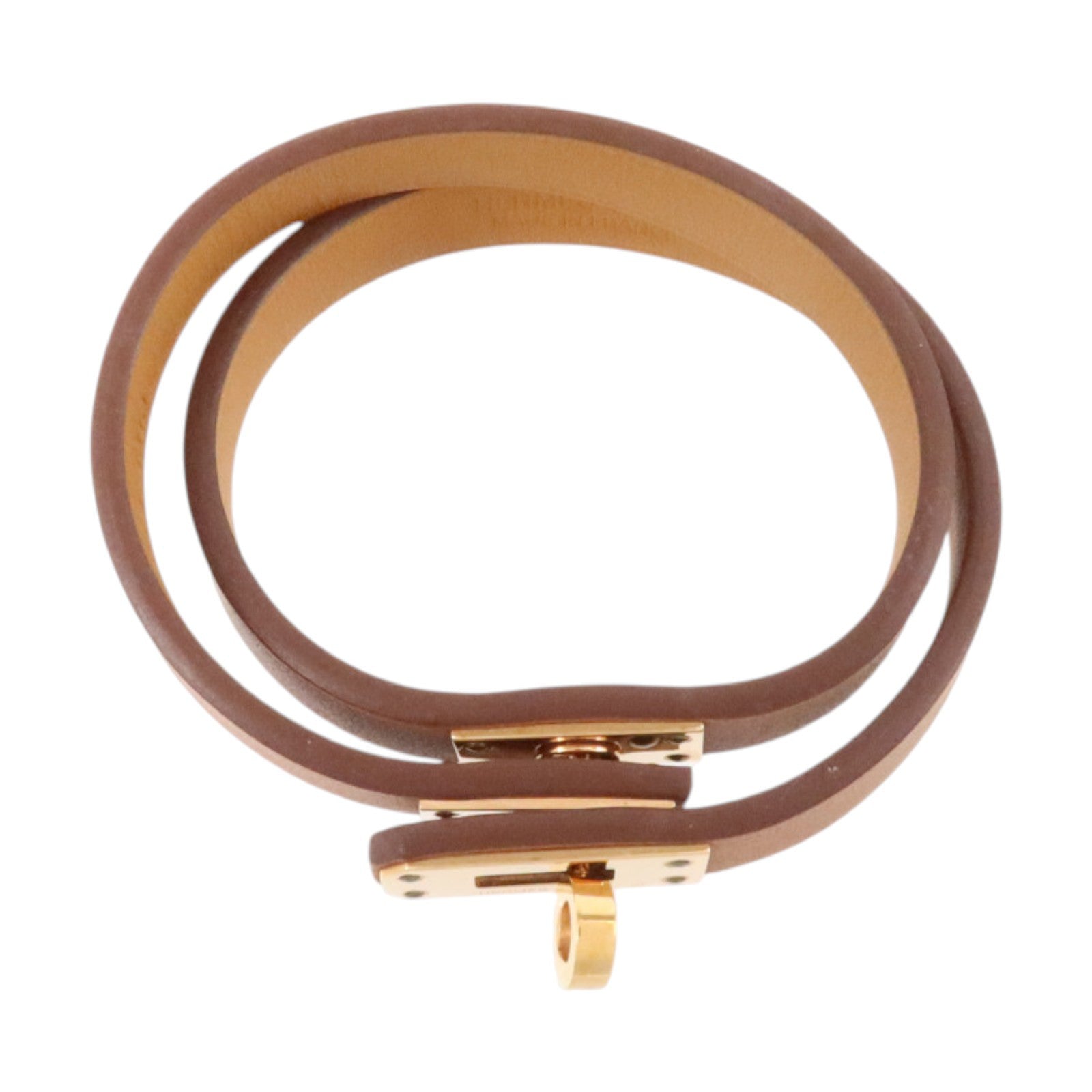 HERMES Swift皮革Mini Kelly Double Tour Bracelet金扣手鏈Gold