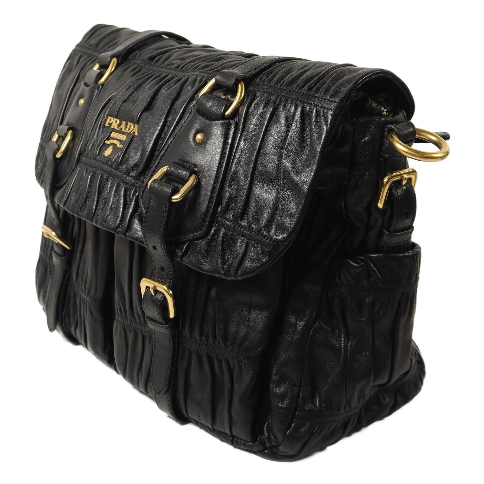 PRADA 牛皮皮革Gaufre Messenger Bag肩背袋