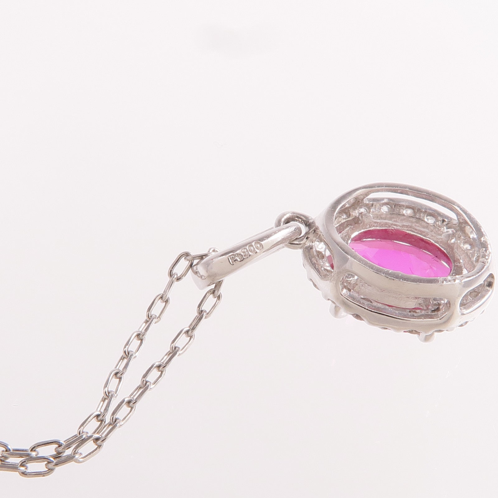 JEWELRY PT900/PT850鉑金Ruby Diamond Necklace紅寶石/鑽石項鍊