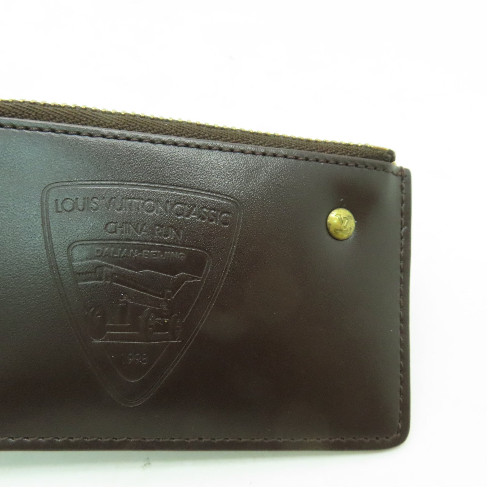 LOUIS VUITTON Damier China Run Key Pouch金扣鎖匙包啡色