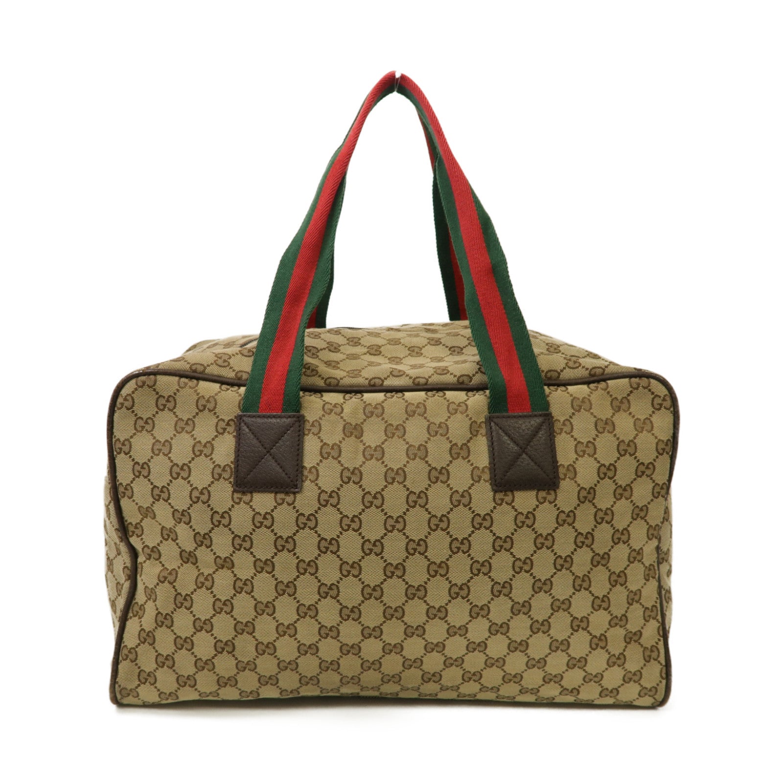 GUCCI 帆布Boston Bag波士顿包棕色