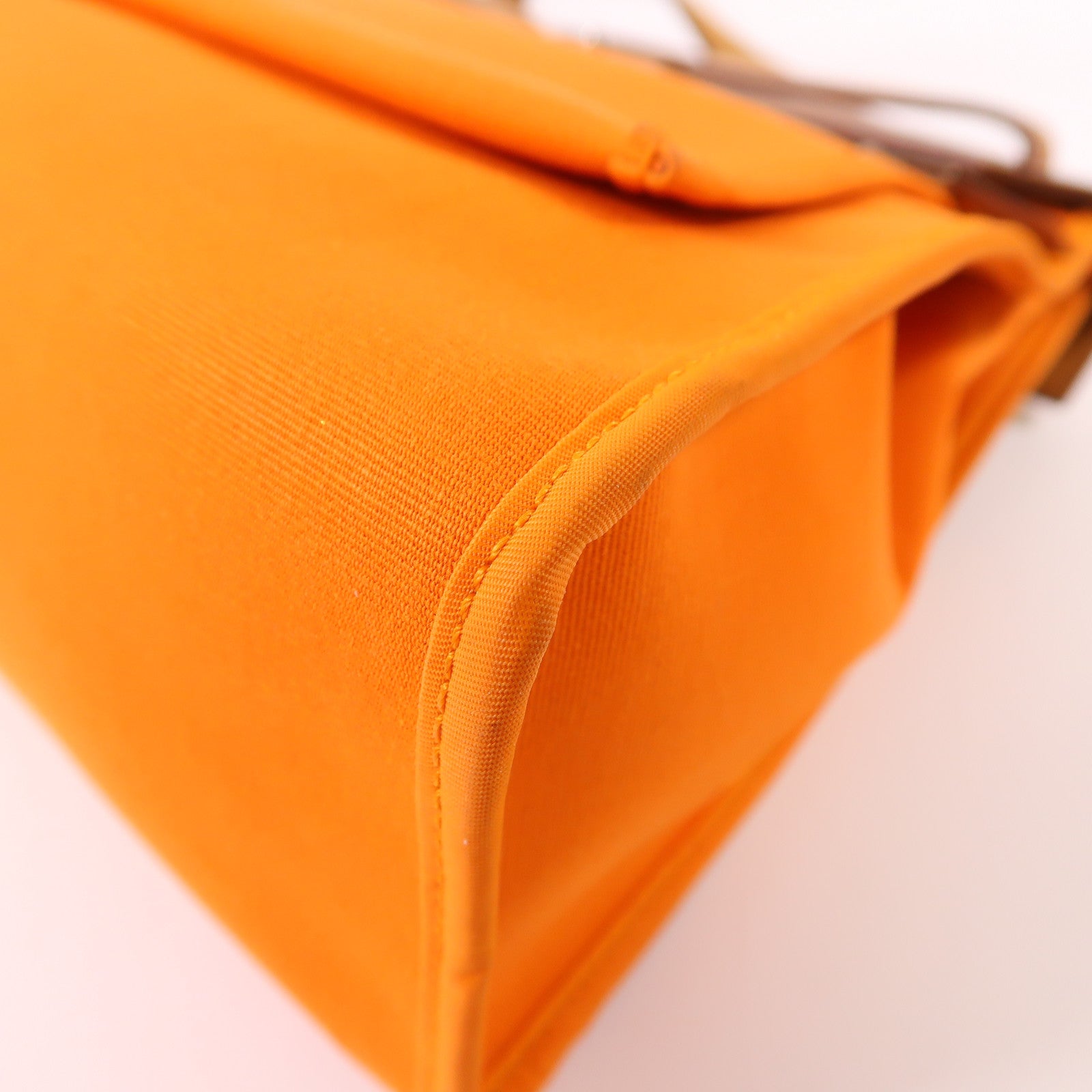HERMES 帆布Herbag PM銀扣手挽肩背兩用袋93 Orange