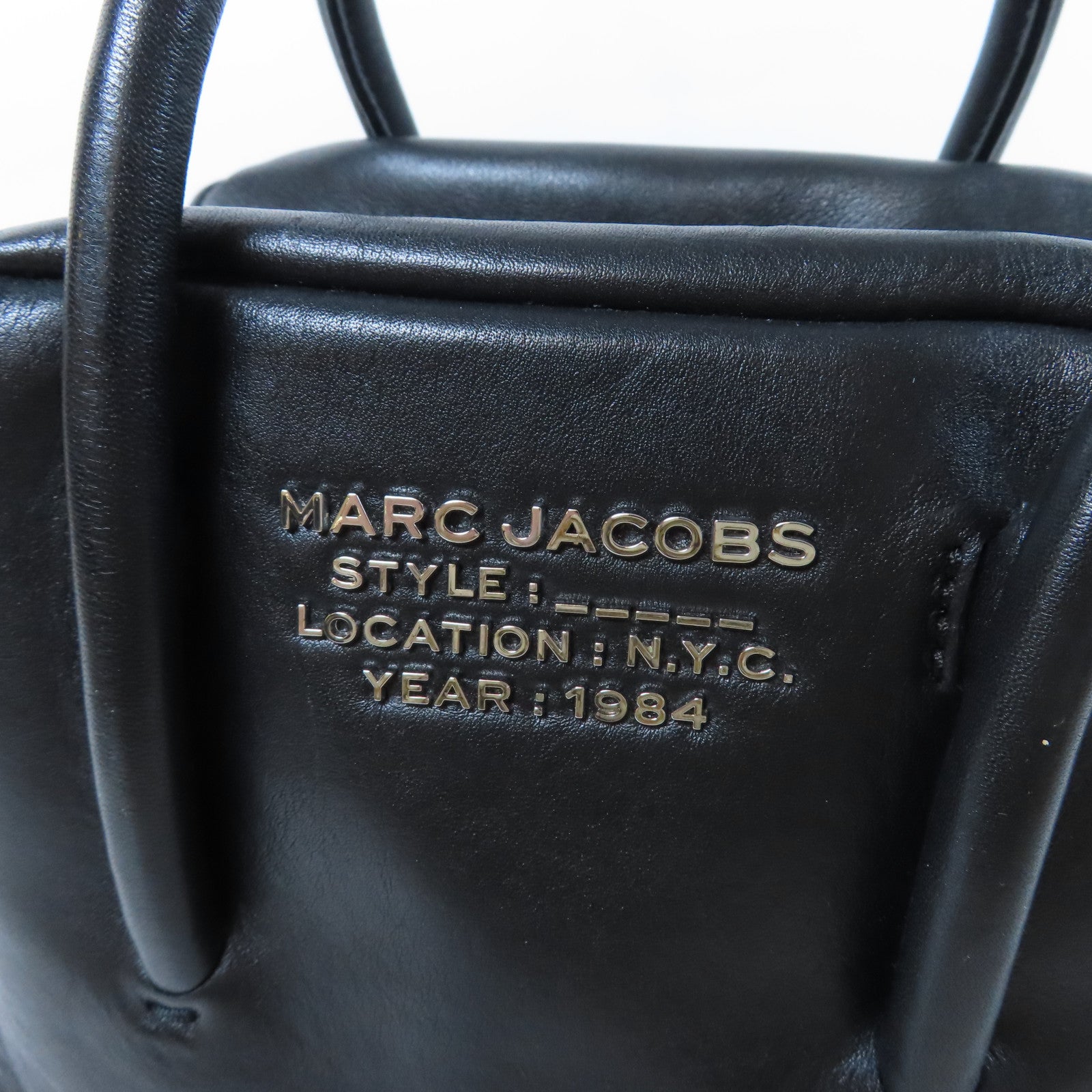MARC JACOBS 【激減優惠】牛皮皮革2 Way Shoulder Bag銀扣手挽肩背兩用袋黑色