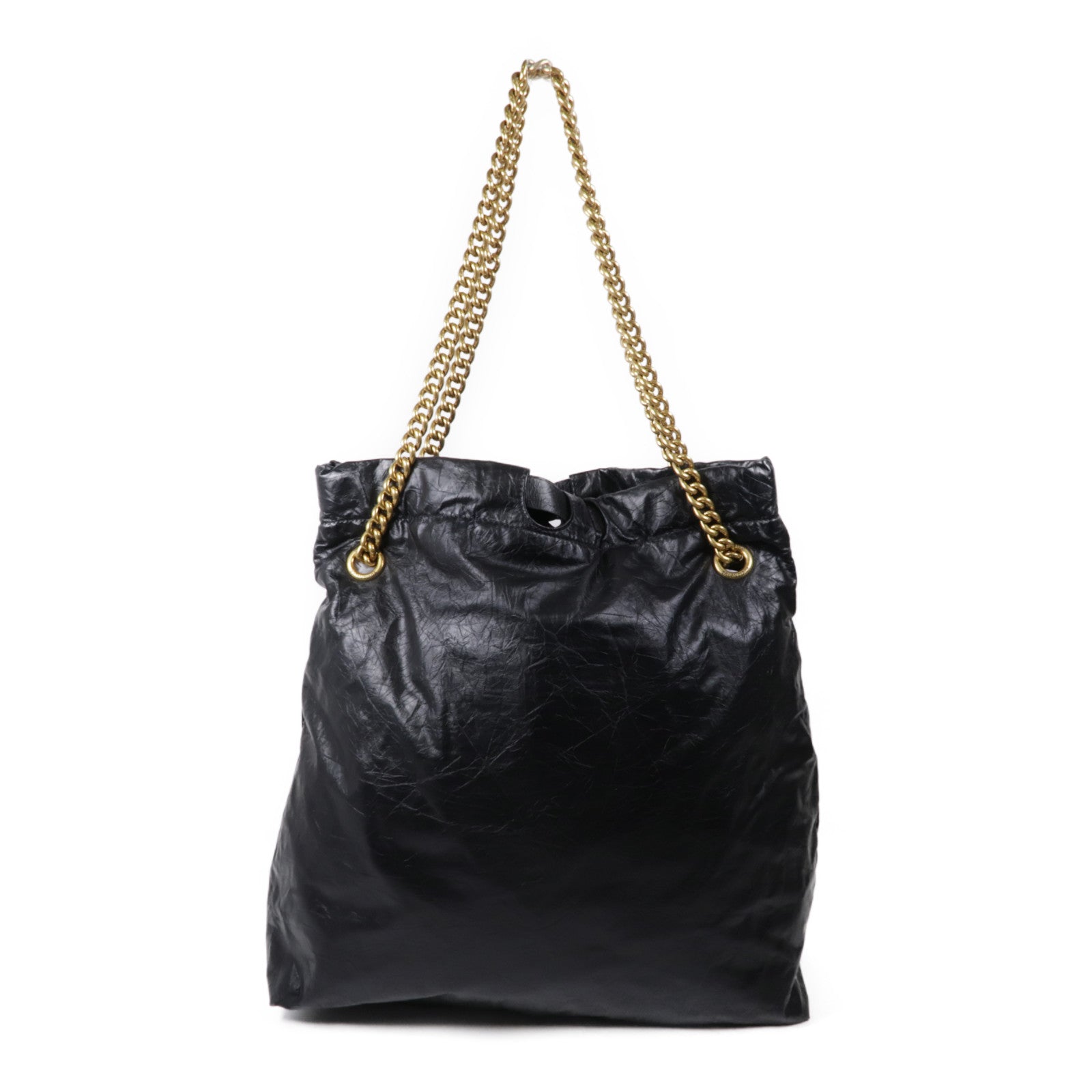 BALENCIAGA 牛皮皮革Crush Tote金扣鏈帶肩背袋
