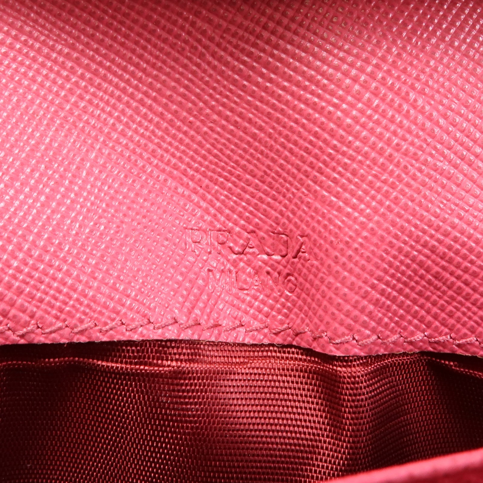 PRADA GHW Long Button Wallet 1M1132 Saffiano Leather Pink