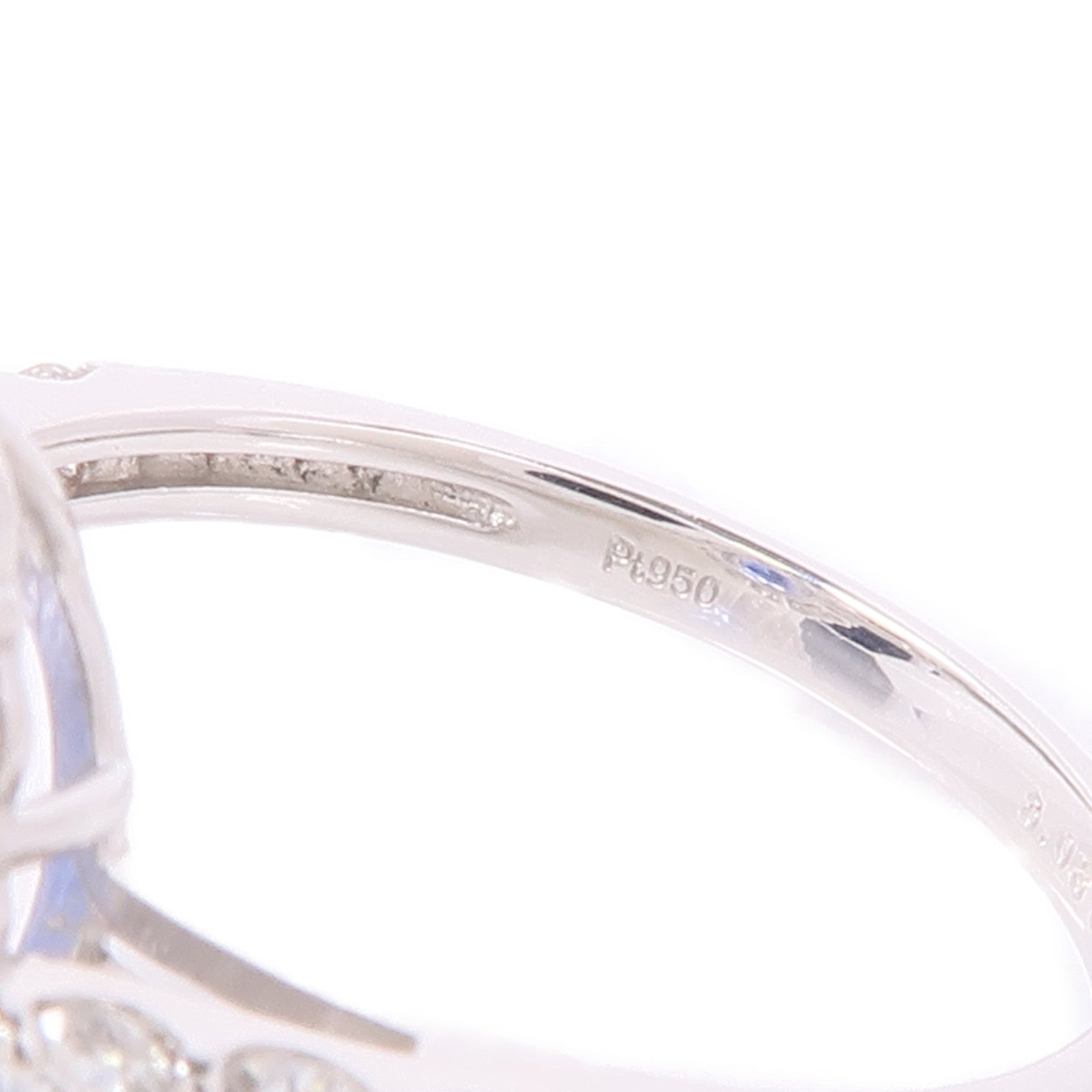 JEWELRY PT950鉑金Sapphire/Diamond Ring藍寶石/鑽石戒指US#6