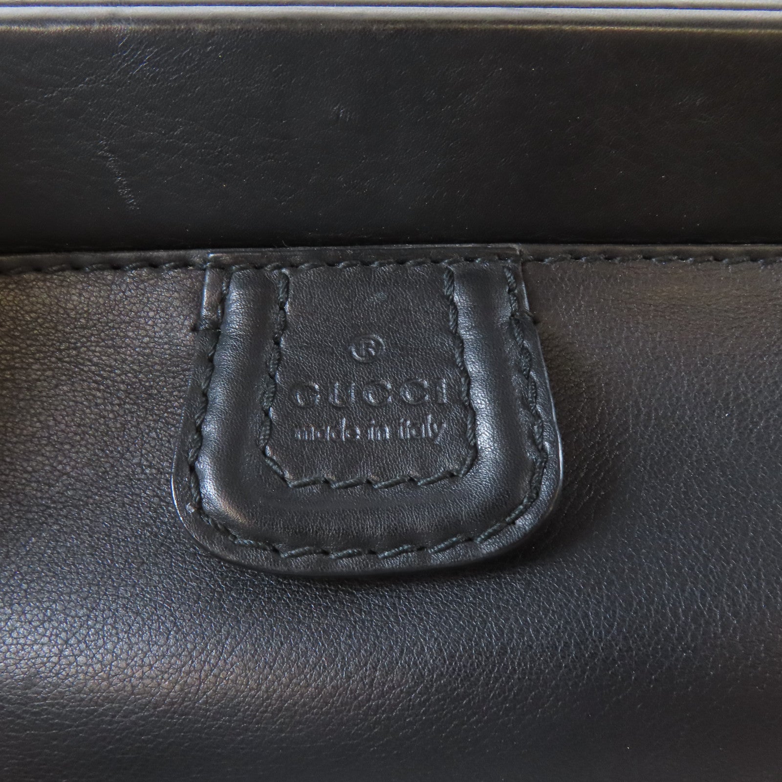 GUCCI 【激減優惠】皮革Bamboo Handbag銀扣手挽袋黑色