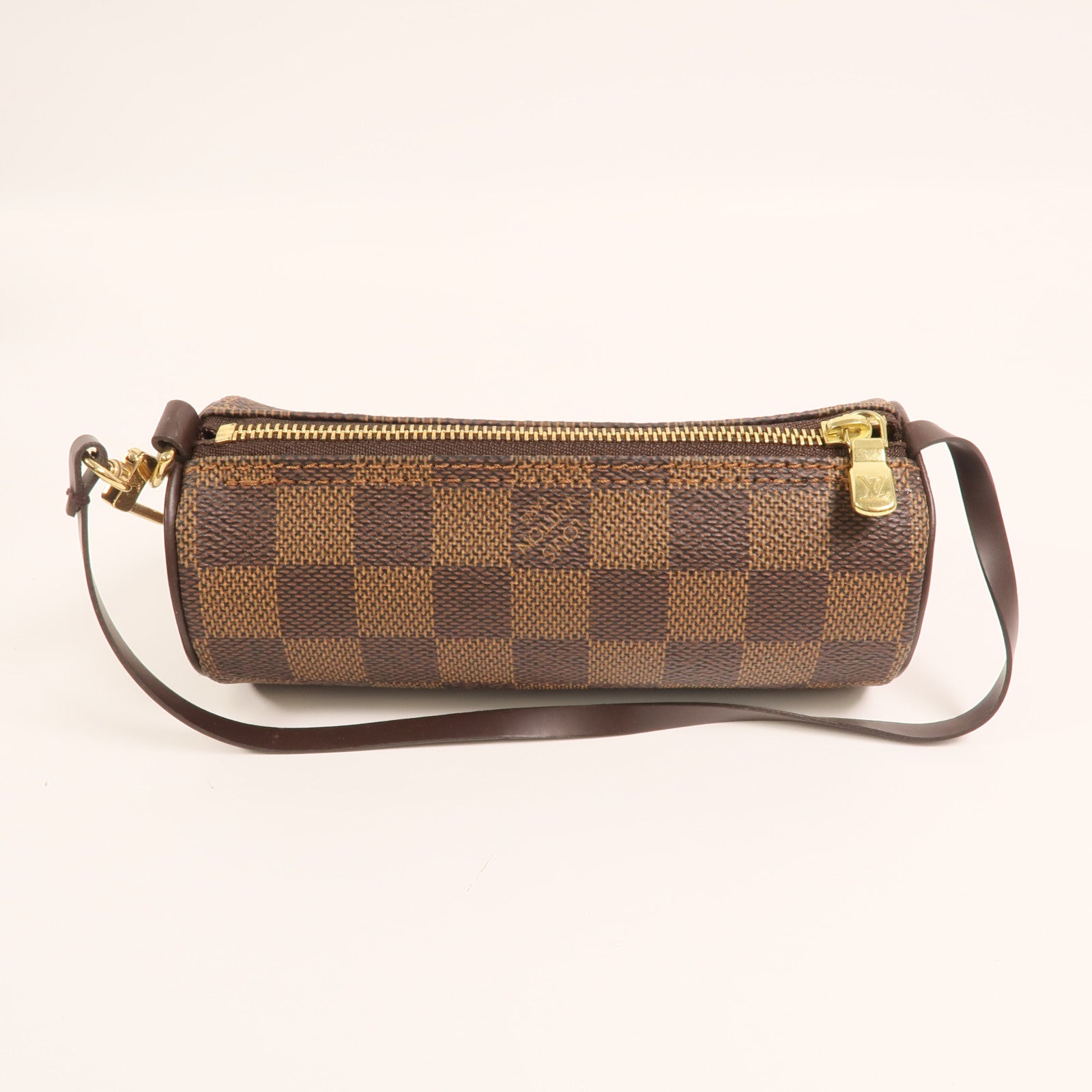 LOUIS VUITTON Damier Papillon 30金扣手挽袋