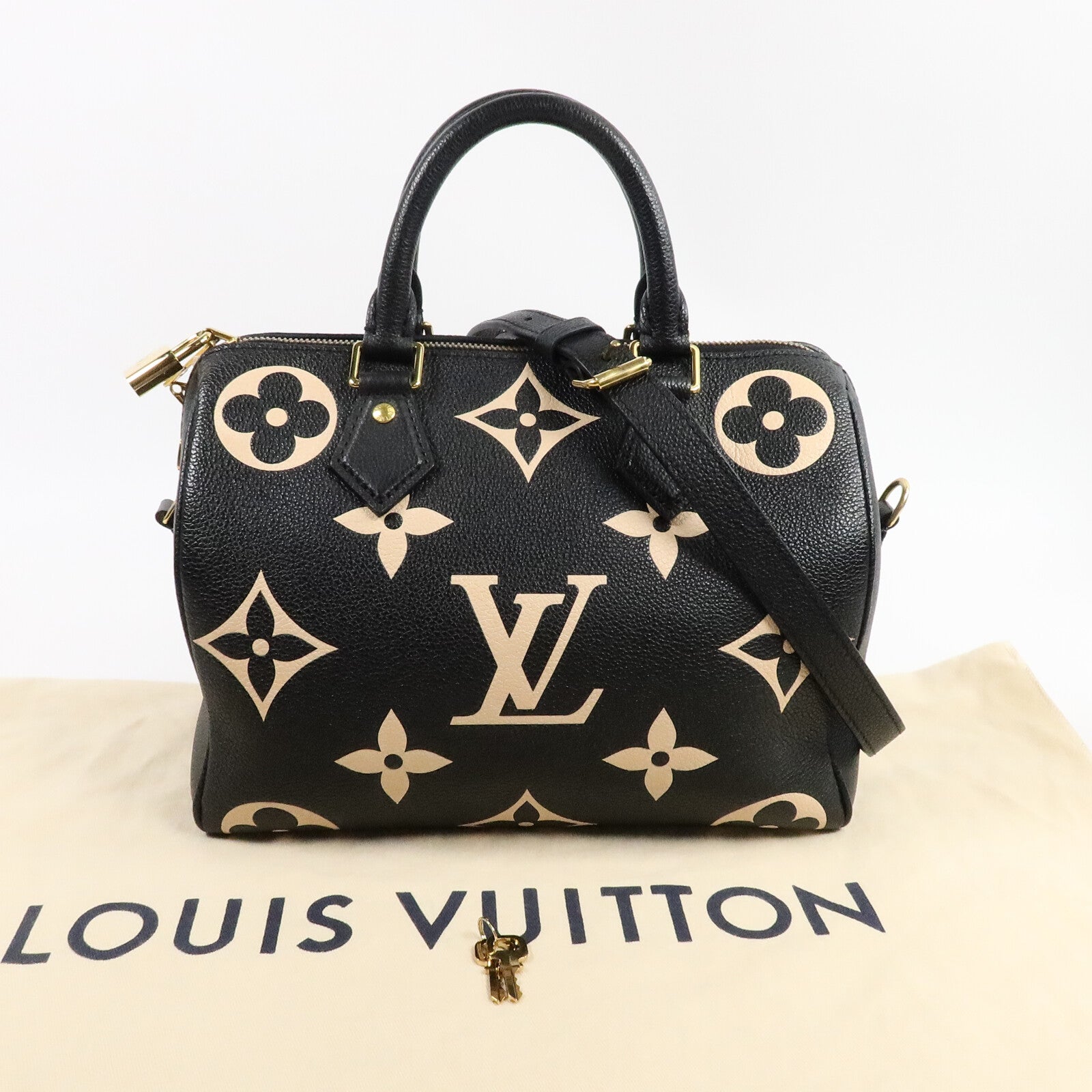 LOUIS VUITTON Monogram Empreinte Speedy Bandouliere 25手挽肩背兩用袋