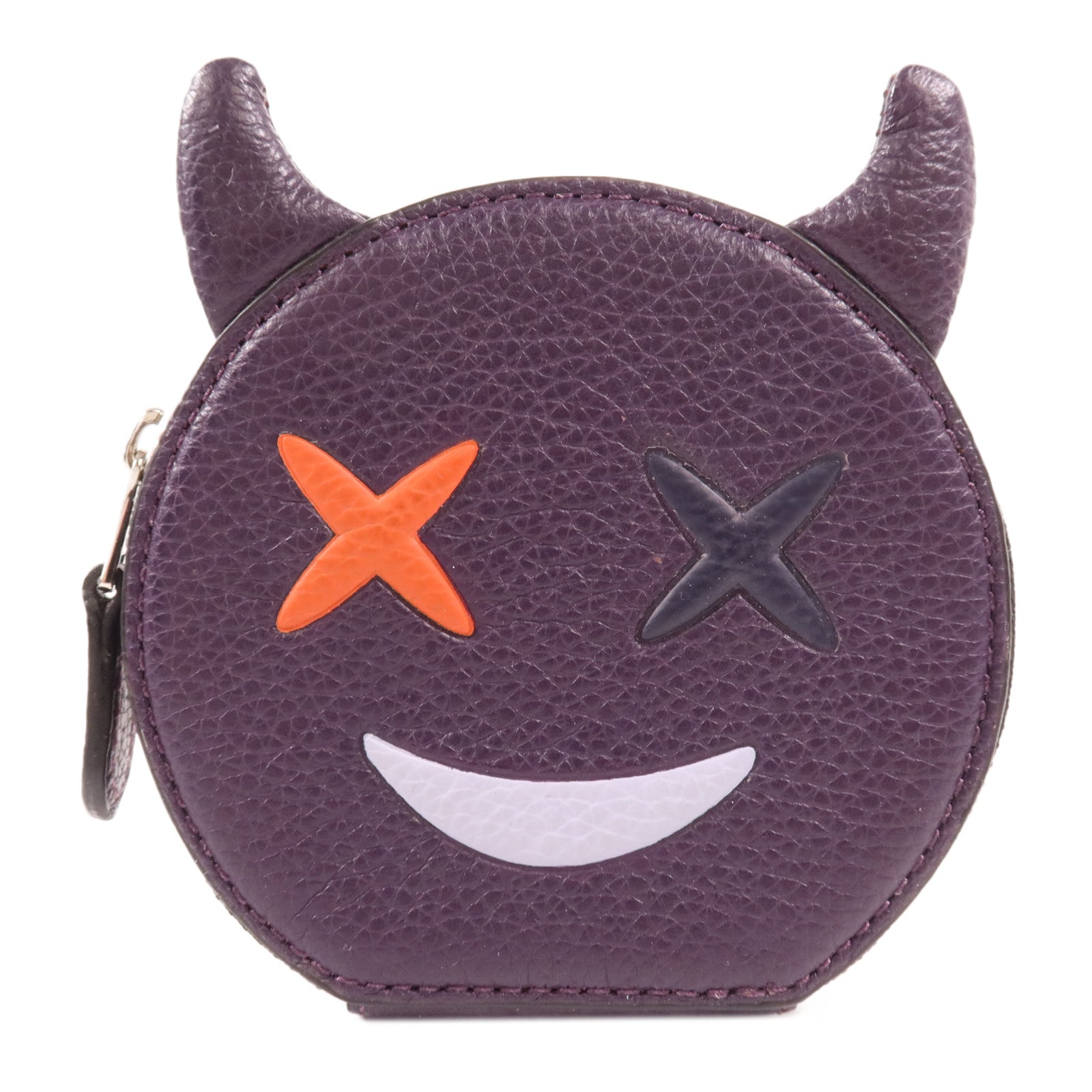 COACH 牛皮皮革Coins Case銀扣零錢包