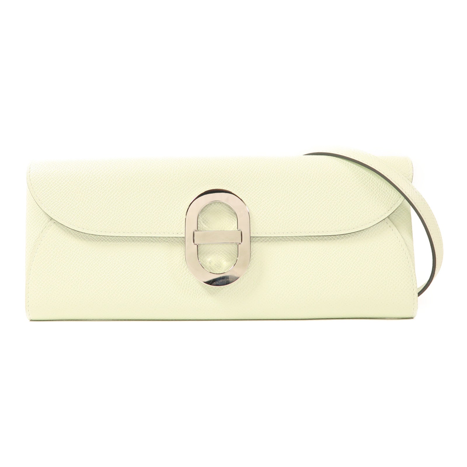 HERMES Epsom皮革Maillon To Go銀扣肩背袋Vert Fizz