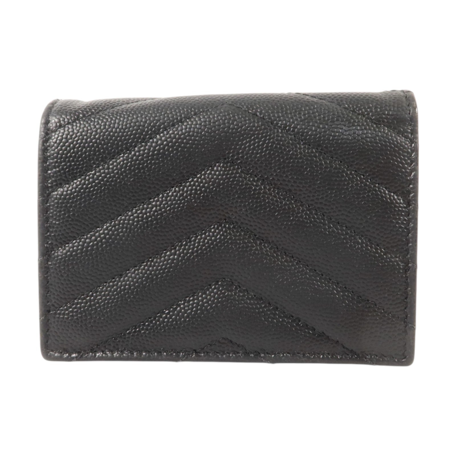 YVES SAINT LAURENT 牛皮皮革Bifold Wallet銀扣錢包