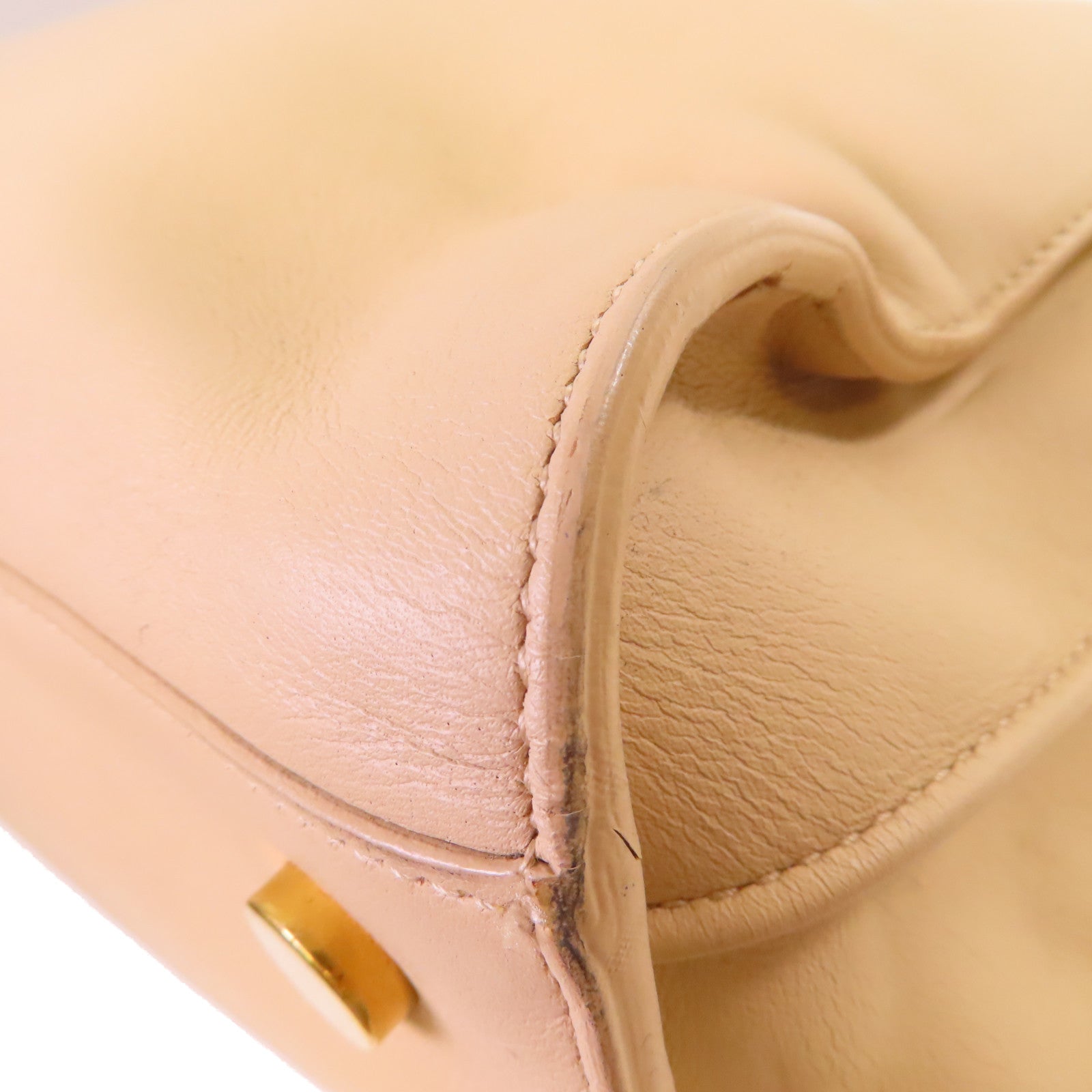 SAINT LAURENT 牛皮皮革Sac De Jour Large Shoulder Bag肩背袋杏色