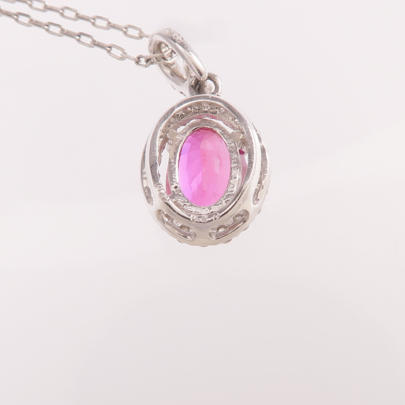 JEWELRY PT900/PT850鉑金Ruby Diamond Necklace紅寶石/鑽石項鍊