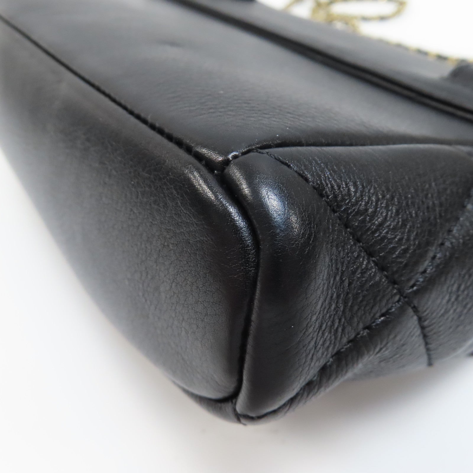CHANEL 菱格牛皮皮革Flap Waist Bag金扣腰包黑色