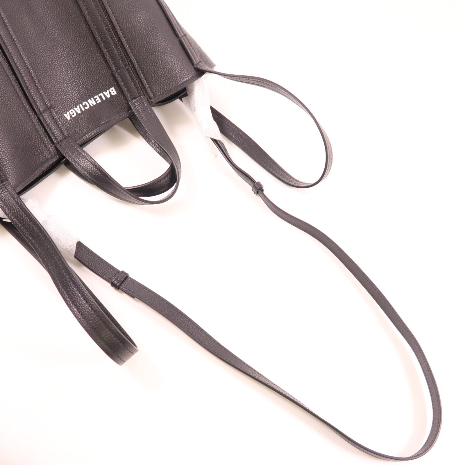 BALENCIAGA SHW Everyday North-South Tote Shoulder Bag Calfskin Leather Black