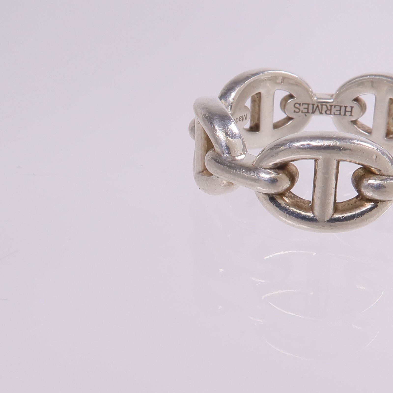 HERMES 925純銀Chaine d'ancre Enchainee Ring戒指US#5.25