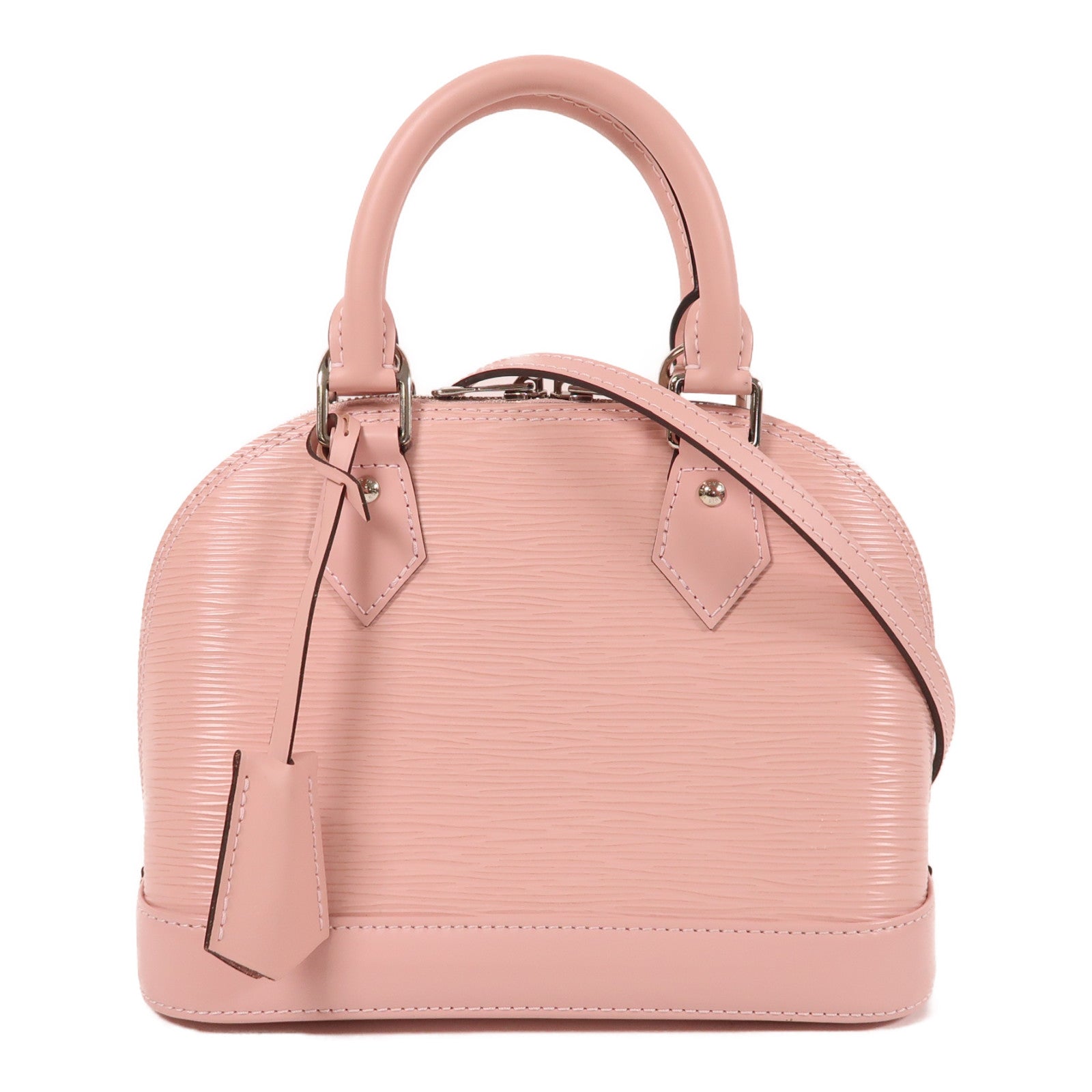 LOUIS VUITTON Epi Alma BB銀扣手挽肩背兩用袋粉紅色