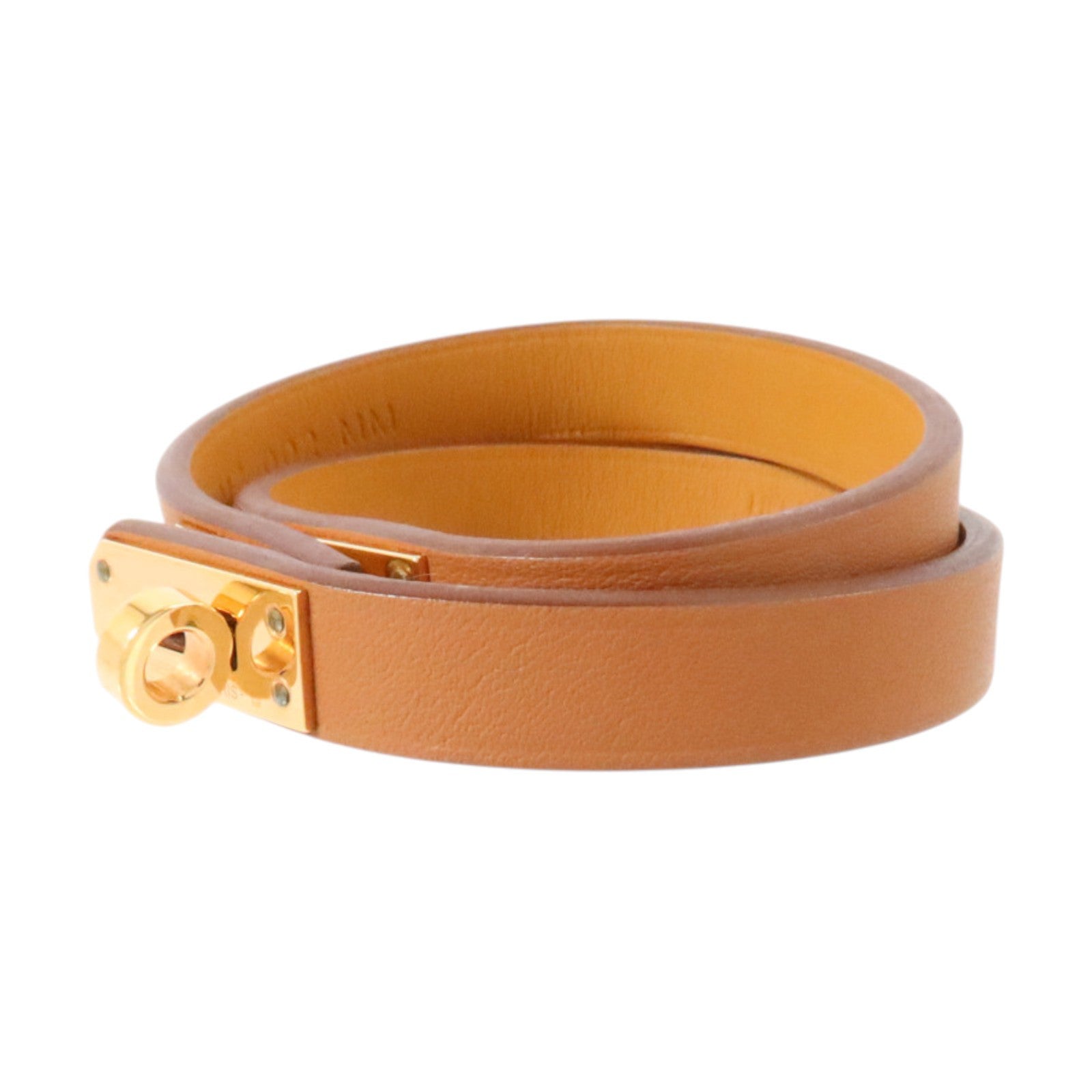 HERMES Swift皮革Mini Kelly Double Tour Bracelet金扣手鏈Gold