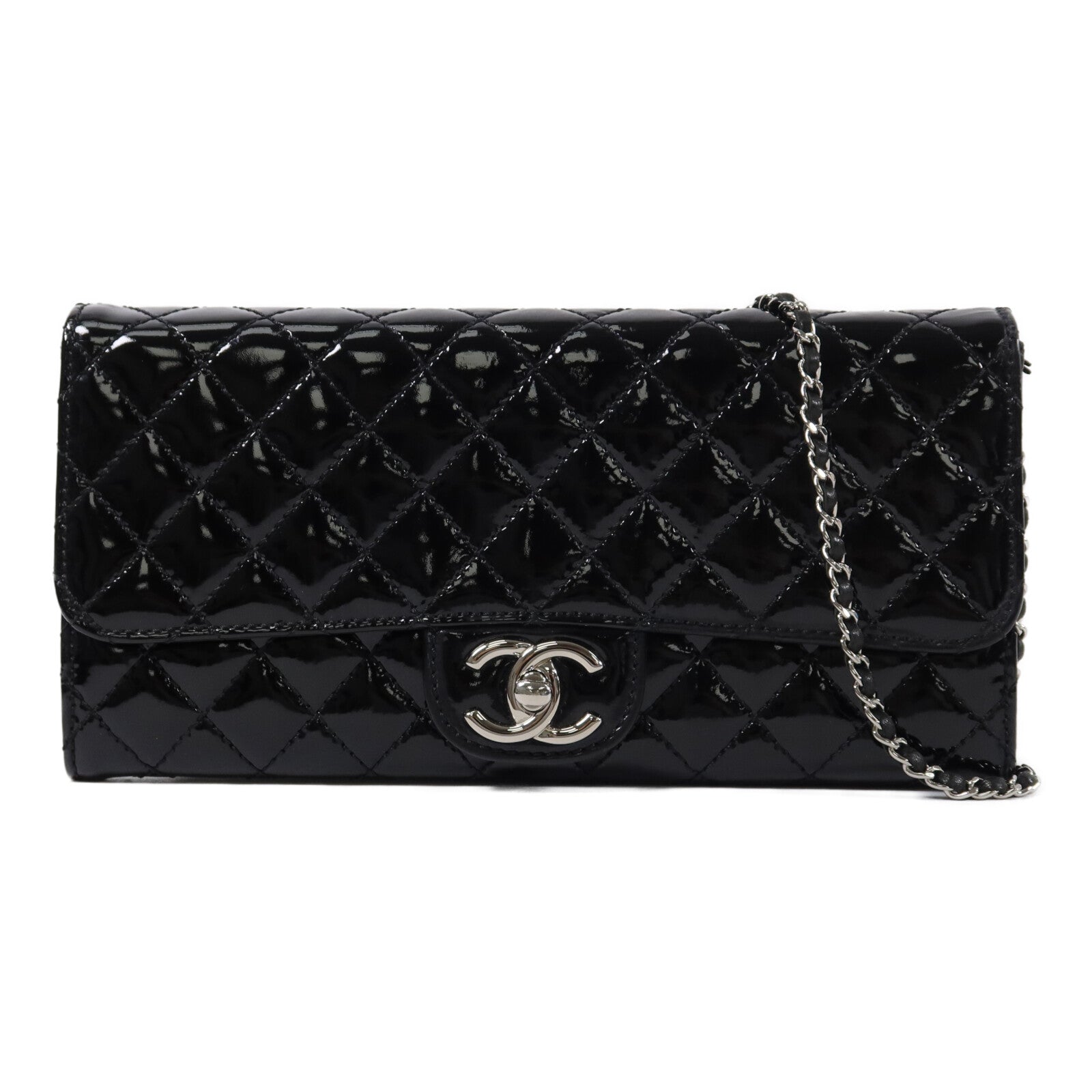 CHANEL 漆皮皮革Classic East West鏈帶肩背袋