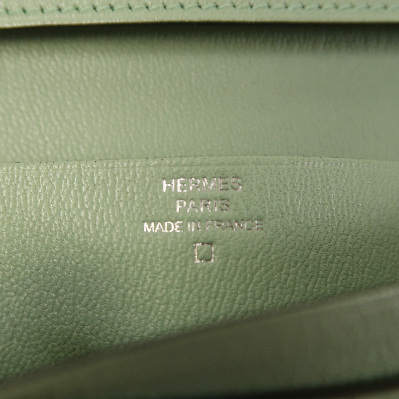HERMES 【激減優惠】鱷魚皮革Bearn Wallet銀扣長錢包新薄荷綠色