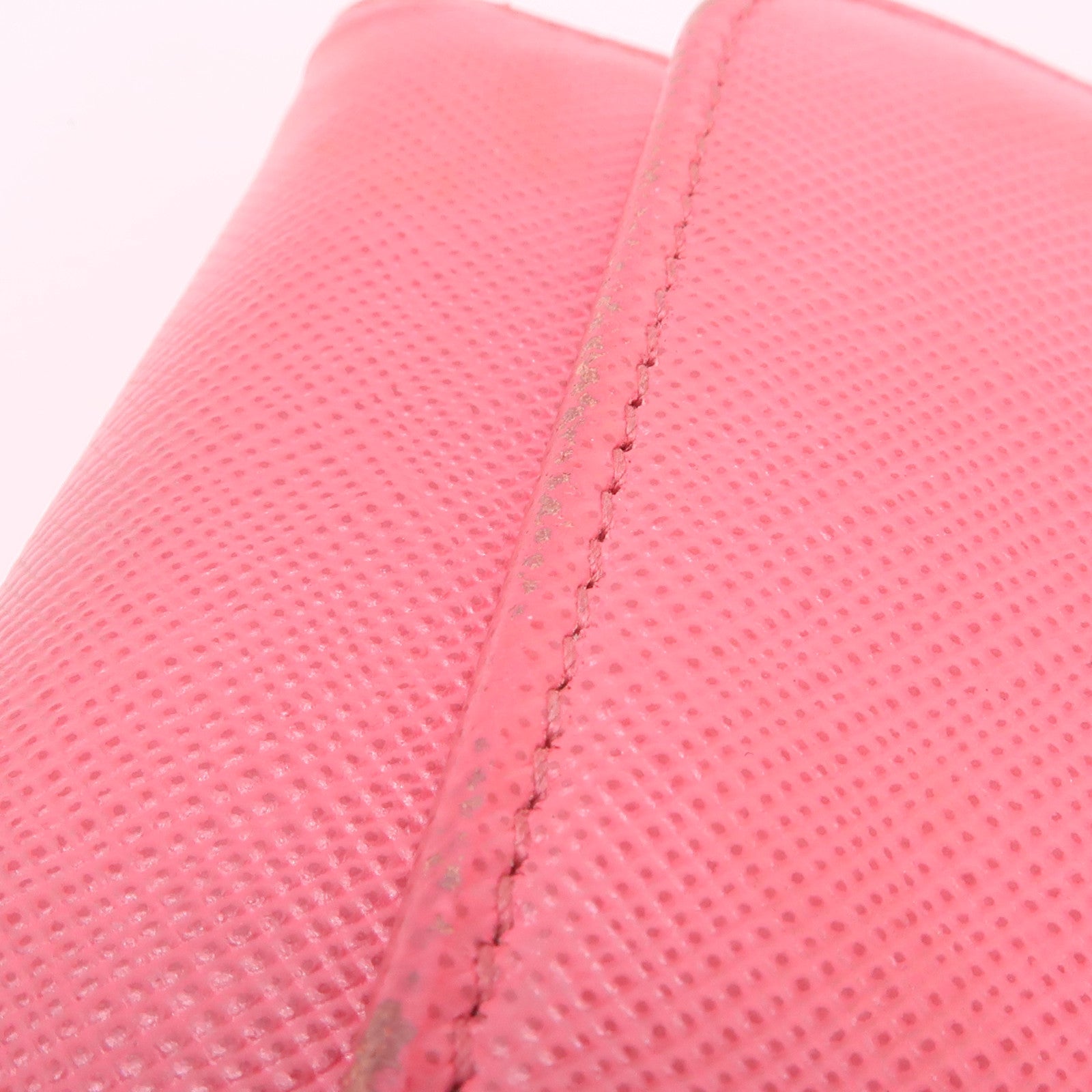 PRADA GHW Long Button Wallet 1M1132 Saffiano Leather Pink