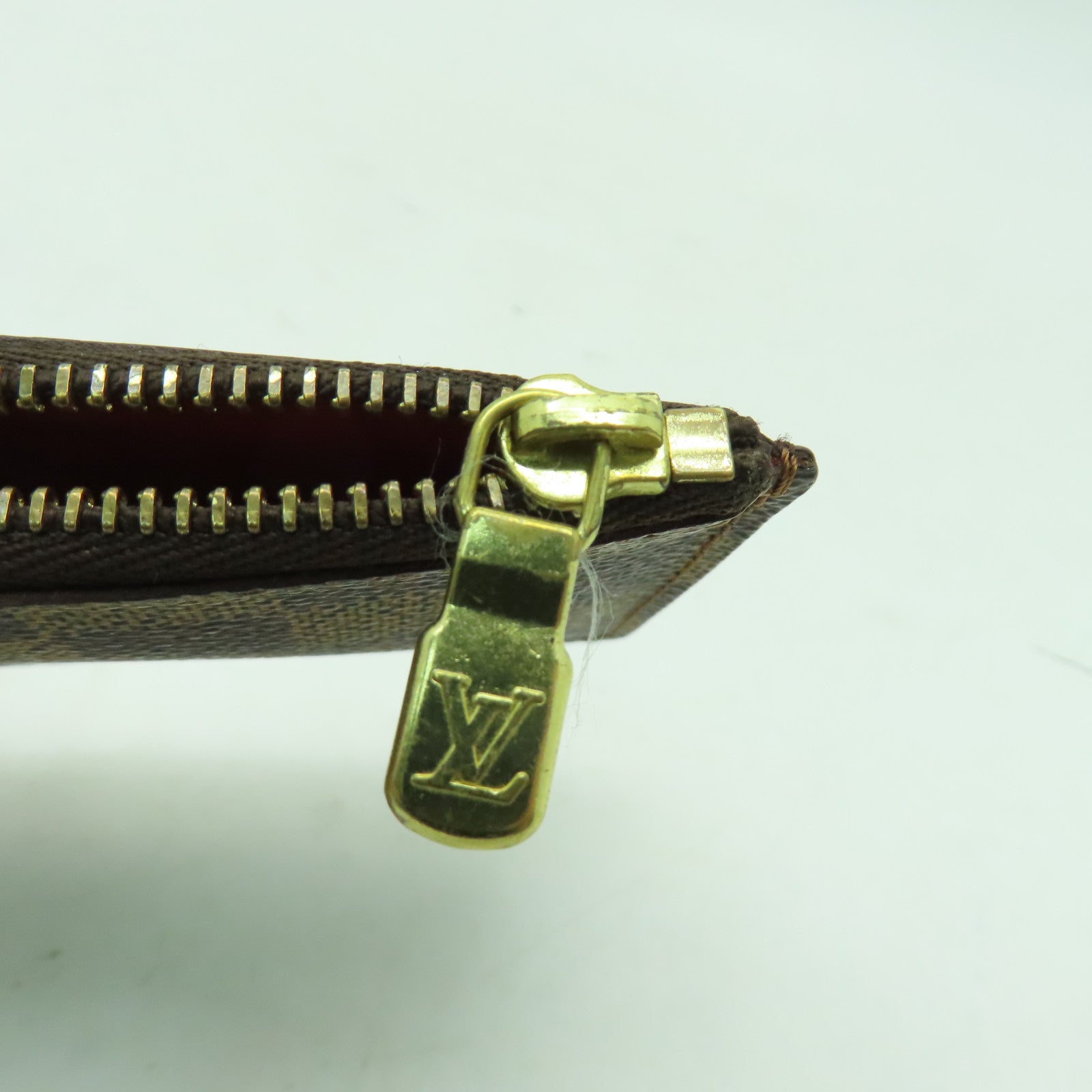 LOUIS VUITTON Damier China Run Key Pouch金扣鎖匙包啡色