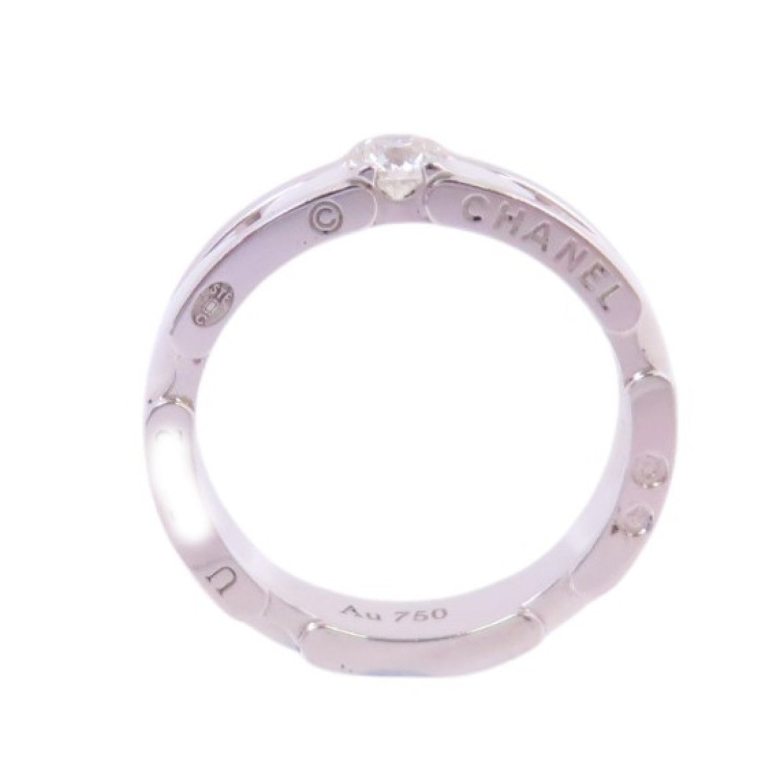 CHANEL 18K白金/陶瓷Diamond Ultra Ring戒指#51/US#5.25