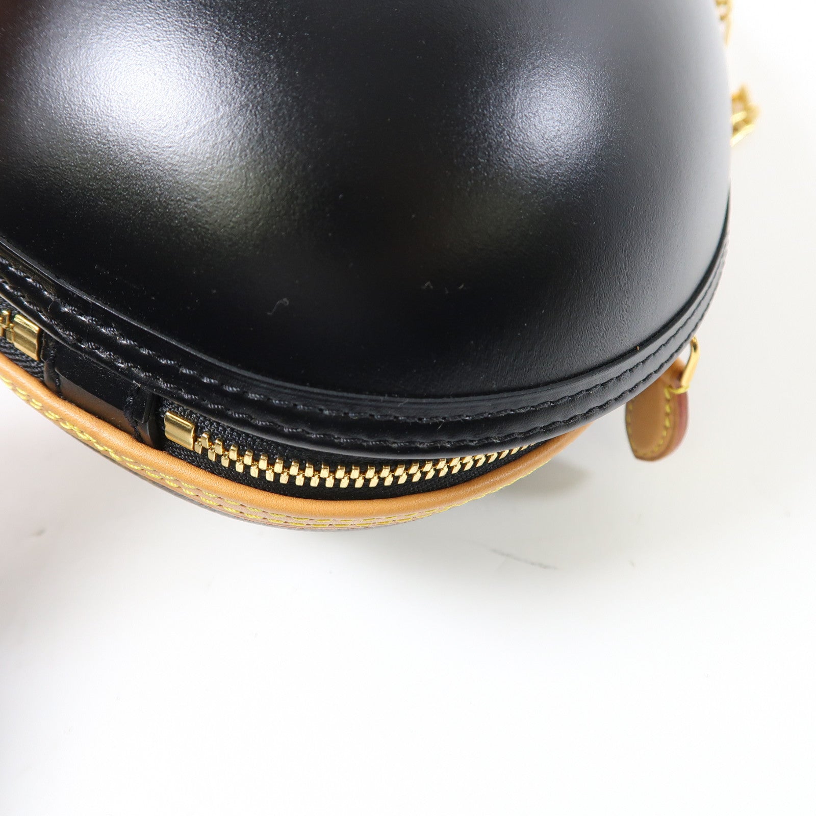 LOUIS VUITTON Monogram Egg Souple金扣手挽肩背兩用袋棕色/黑色