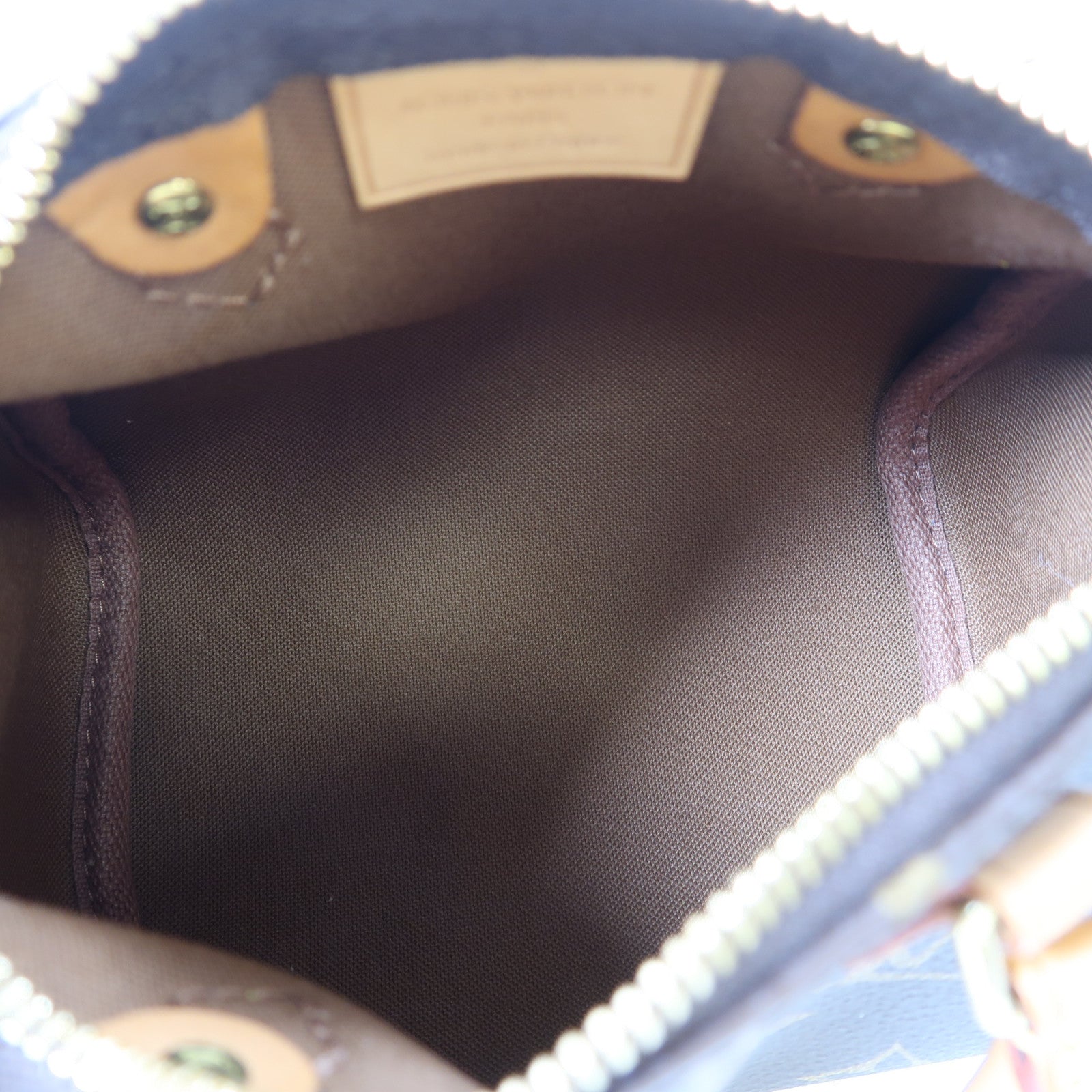LOUIS VUITTON Monogram Nano Speedy金扣手挽肩背兩用袋棕色