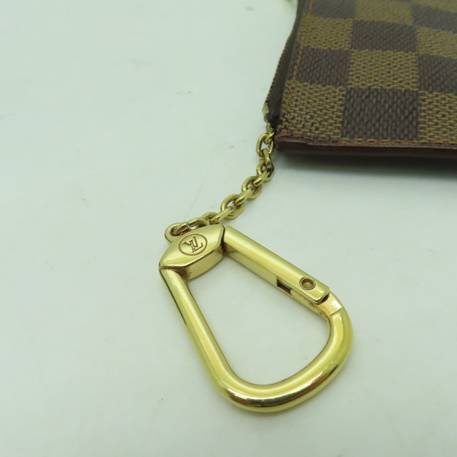 LOUIS VUITTON Damier China Run Key Pouch金扣鎖匙包啡色