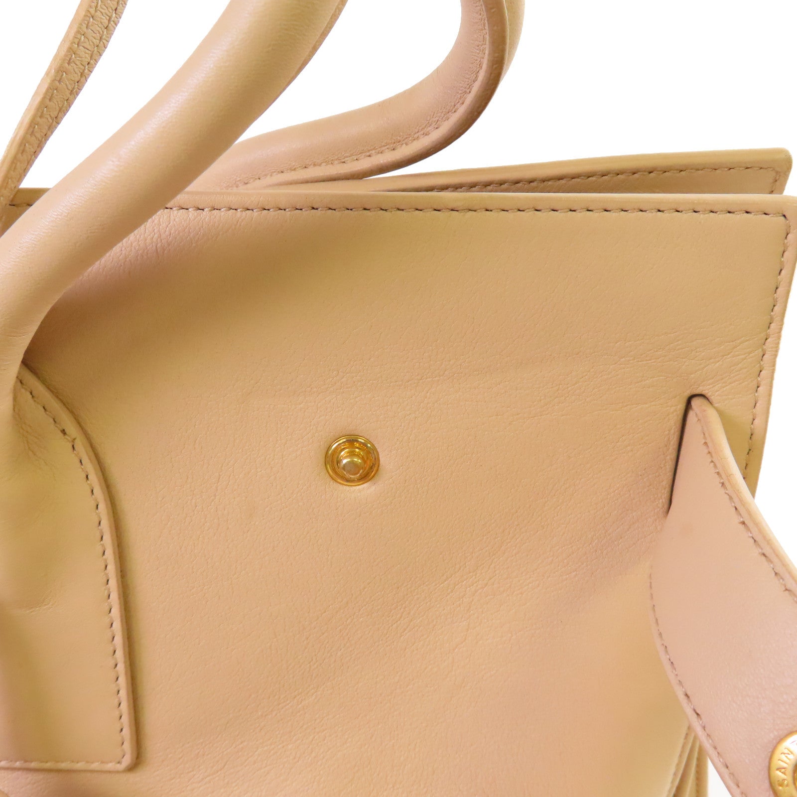SAINT LAURENT 牛皮皮革Sac De Jour Large Shoulder Bag肩背袋杏色
