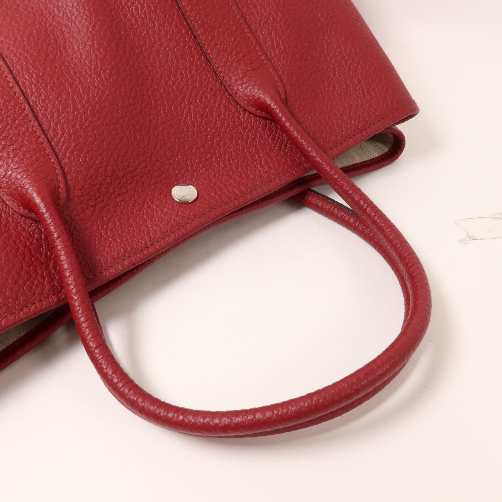 HERMES Negonda皮革Garden Party PM手挽袋Rouge Garance
