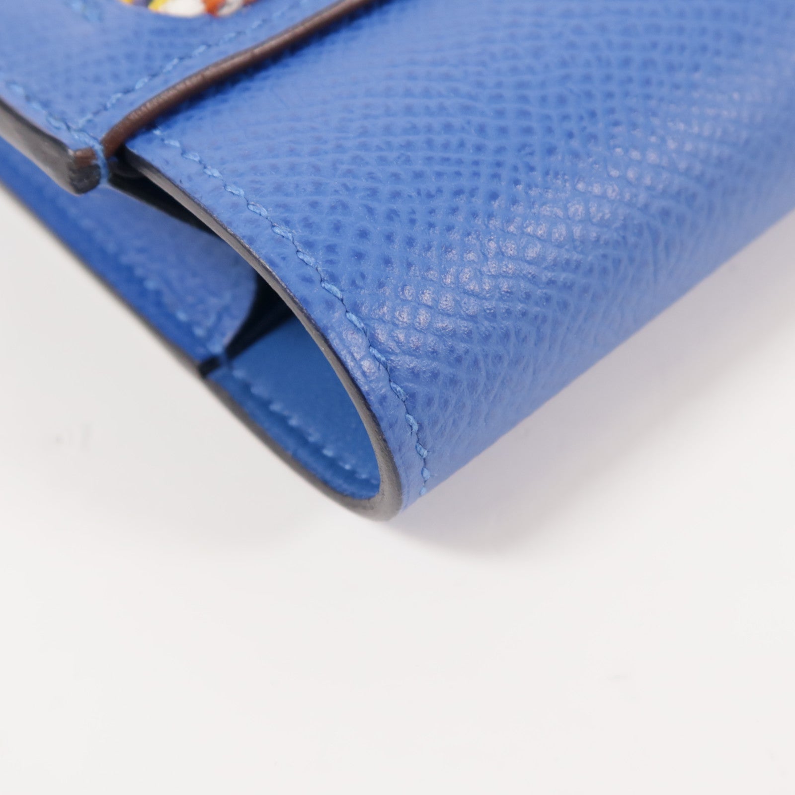 HERMES PHW Passant Long Wallet Epsom Leather Blue